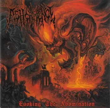 Official album cover art for the release Evoking the Abomination by Abhorrence