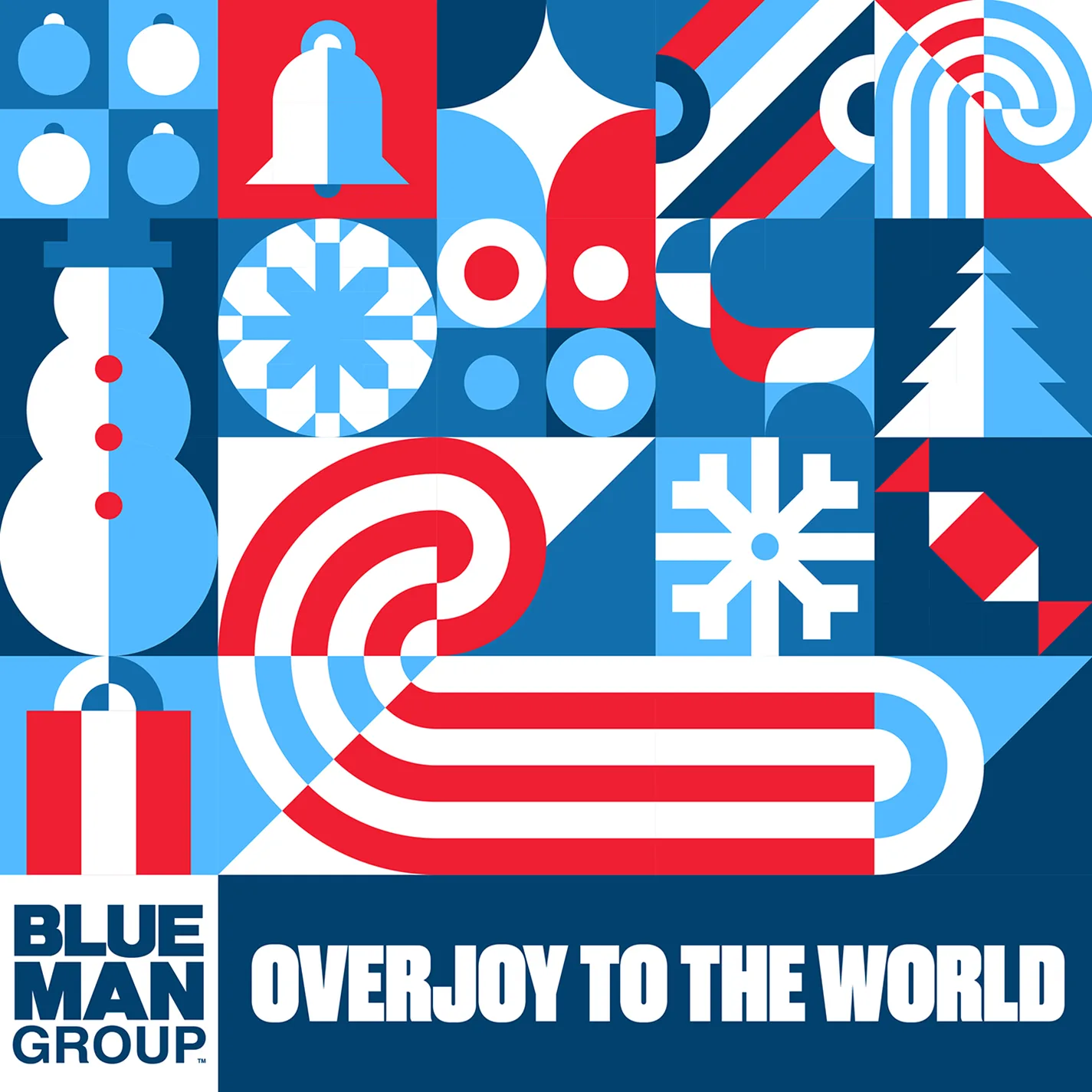 Official album cover art for the release Overjoy to the World by Blue Man Group