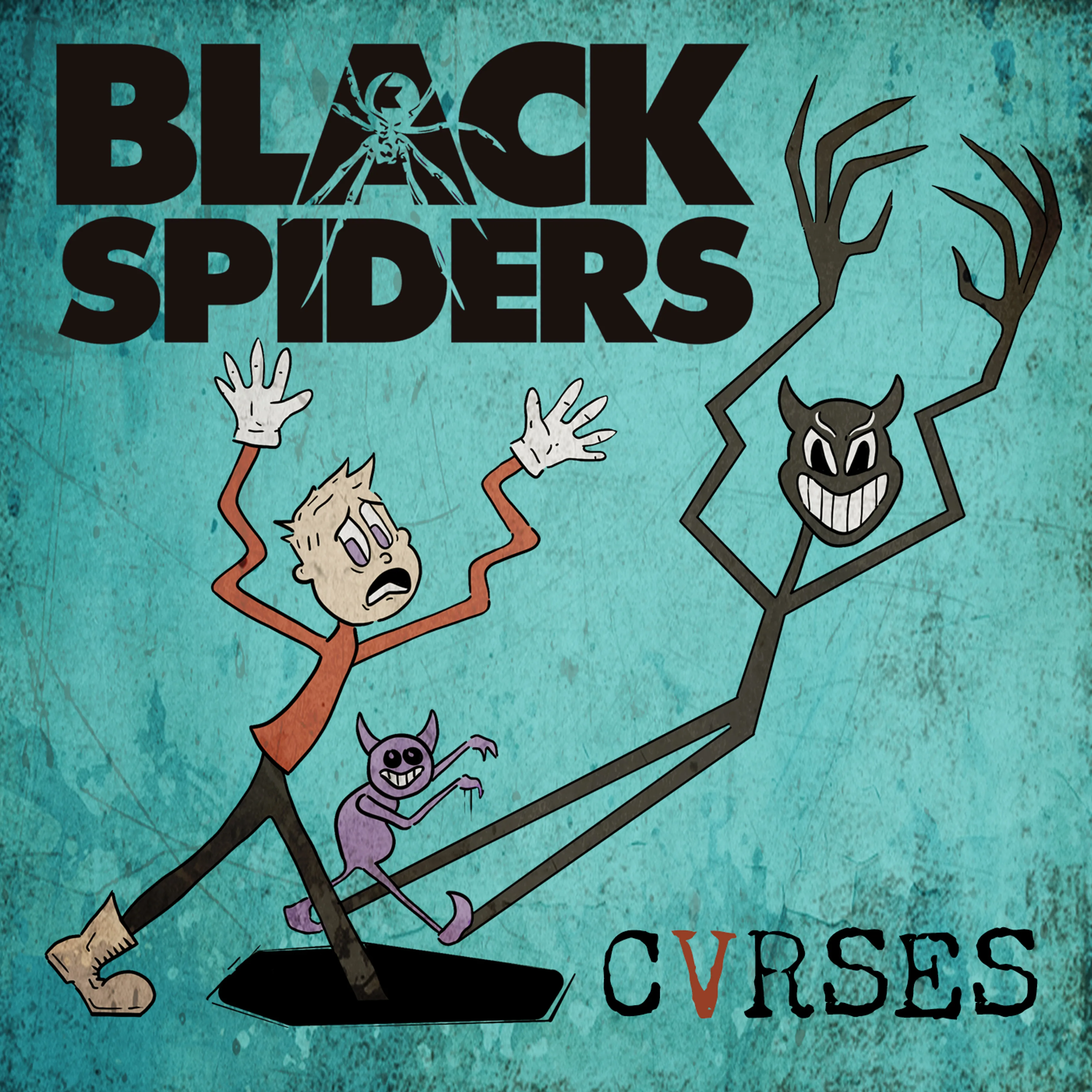 Official album cover art for the release Cvrses by Black Spiders