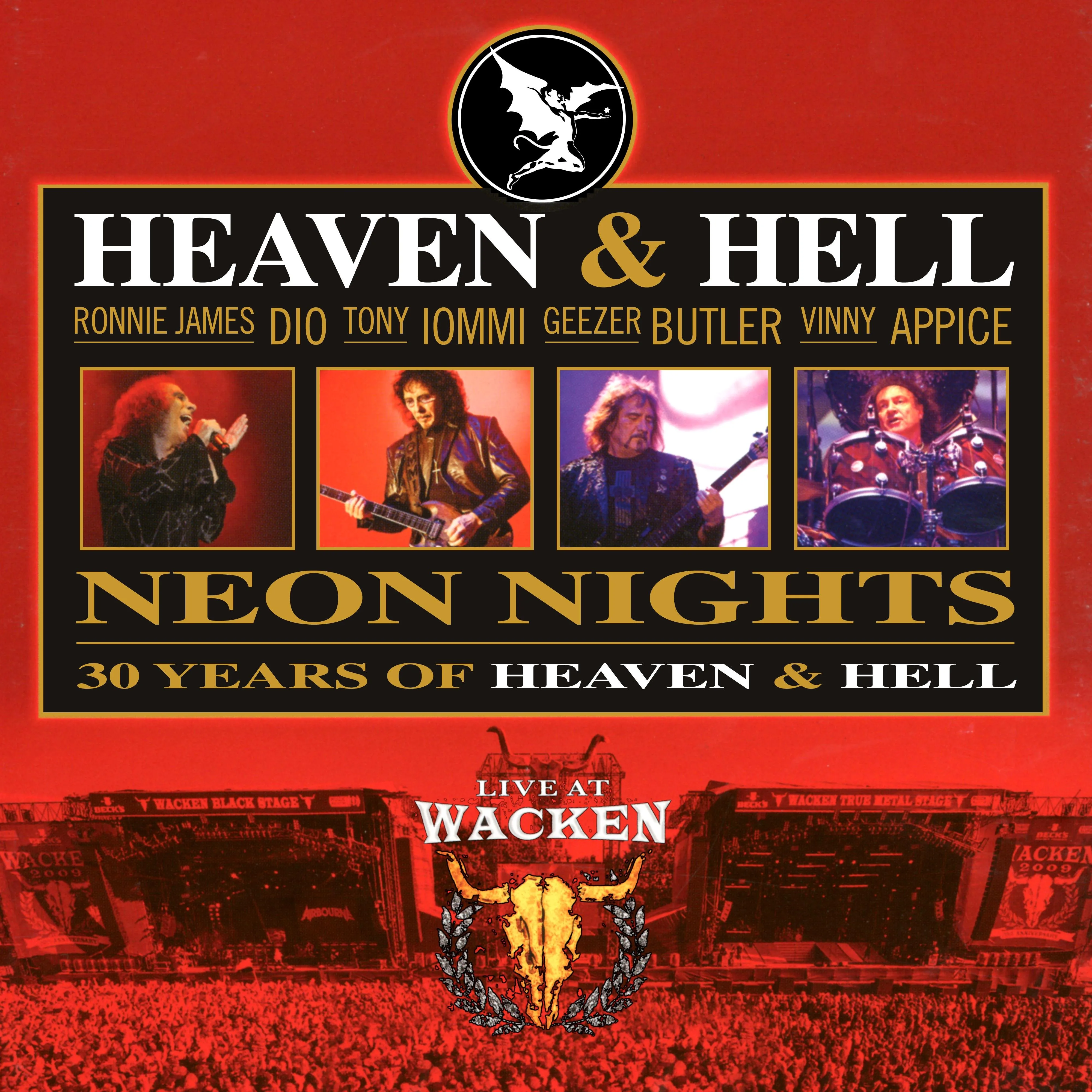 Official album cover art for the release Neon Nights: 30 Years of Heaven & Hell by Heaven & Hell