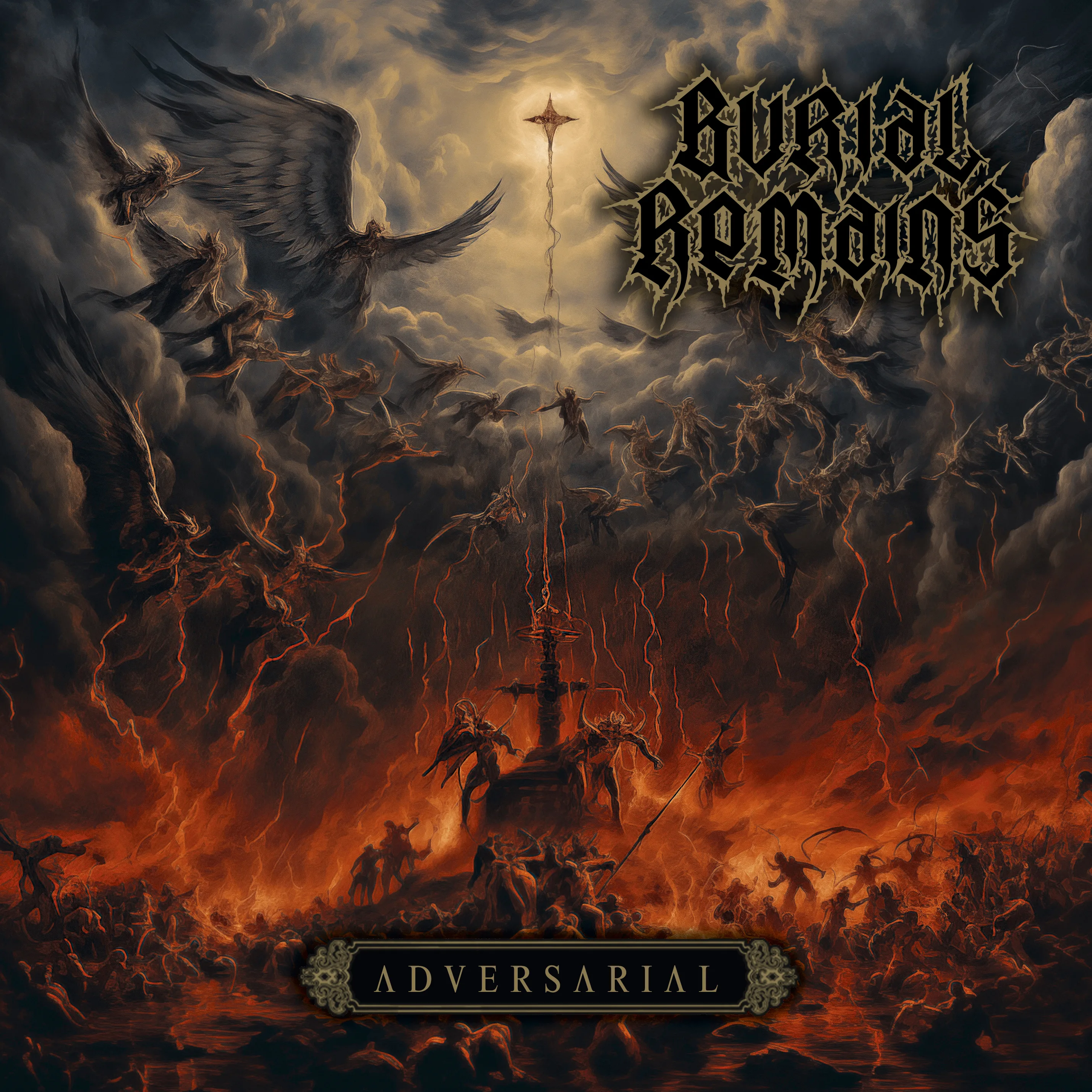 Official album cover art for the release Adversarial by Burial Remains