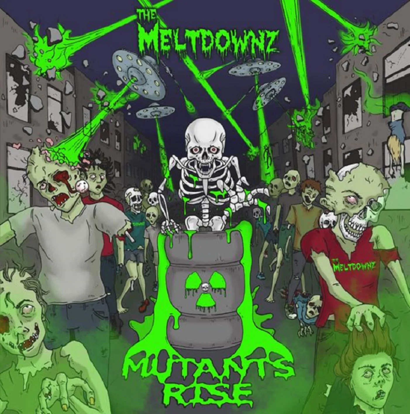 Official album cover art for the release Mutants Rise by The Meltdownz