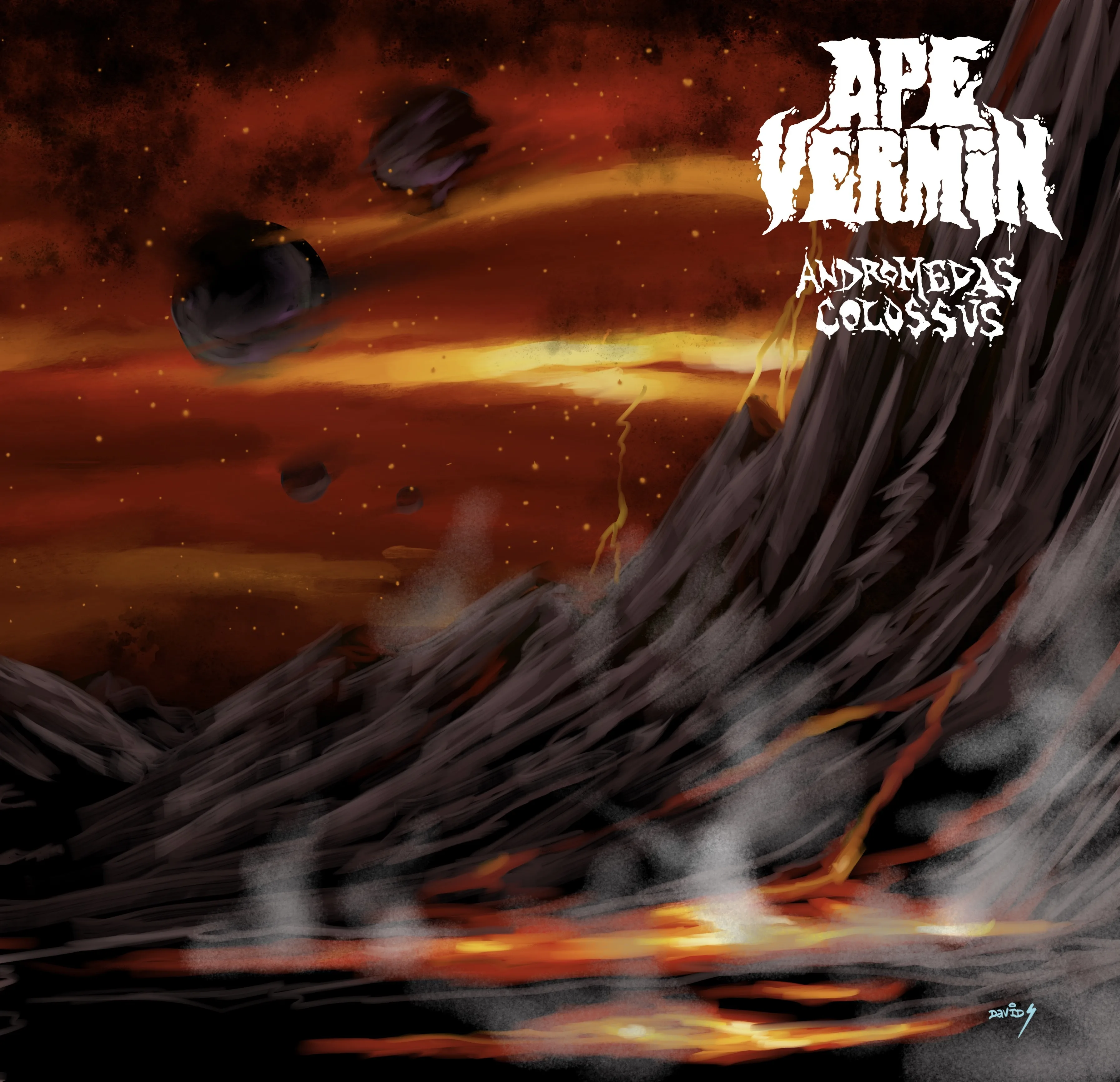 Official album cover art for the release Andromedas Colossus by Ape Vermin