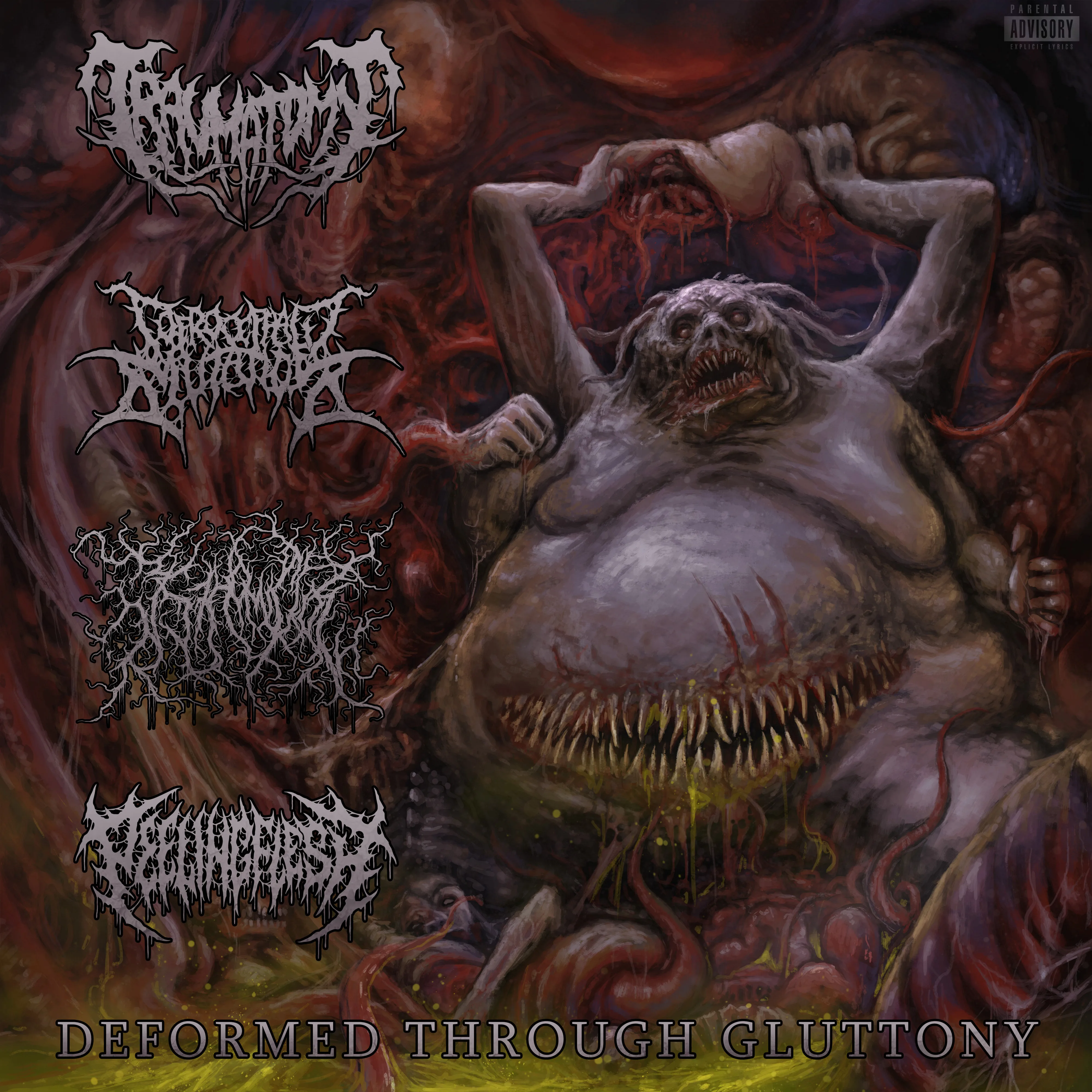 Official album cover art for the release Deformed Through Gluttony by .357 Homicide