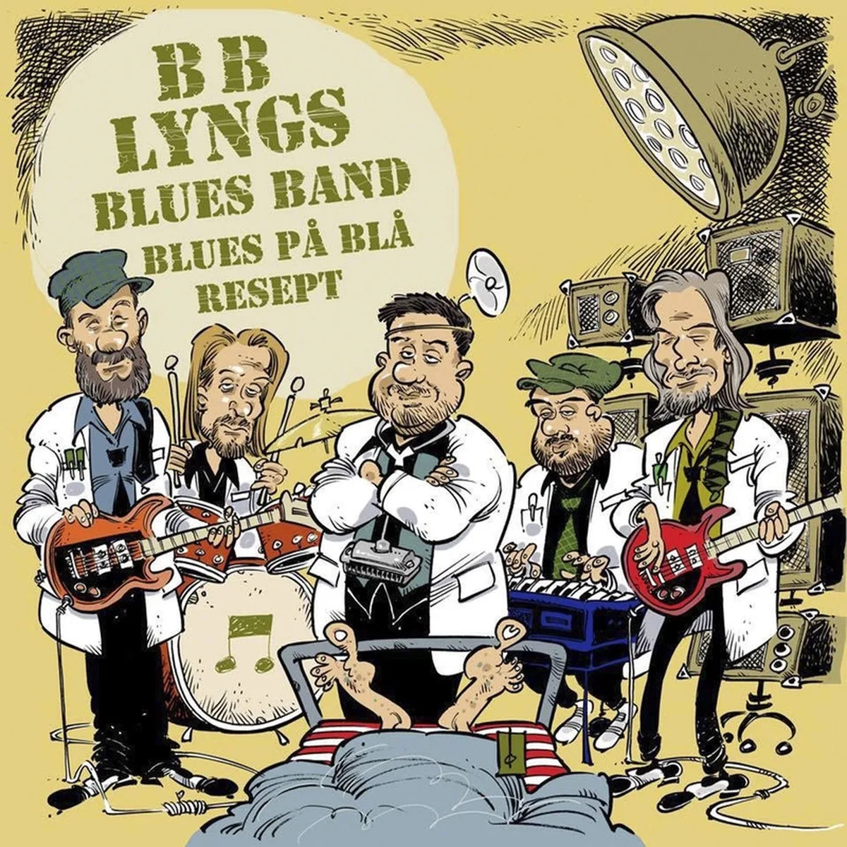 Official album cover art for the release Blues på blå resept by BB Lyngs Blues Band