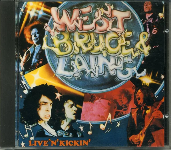 Official album cover art for the release Live 'n' Kickin' by West, Bruce & Laing