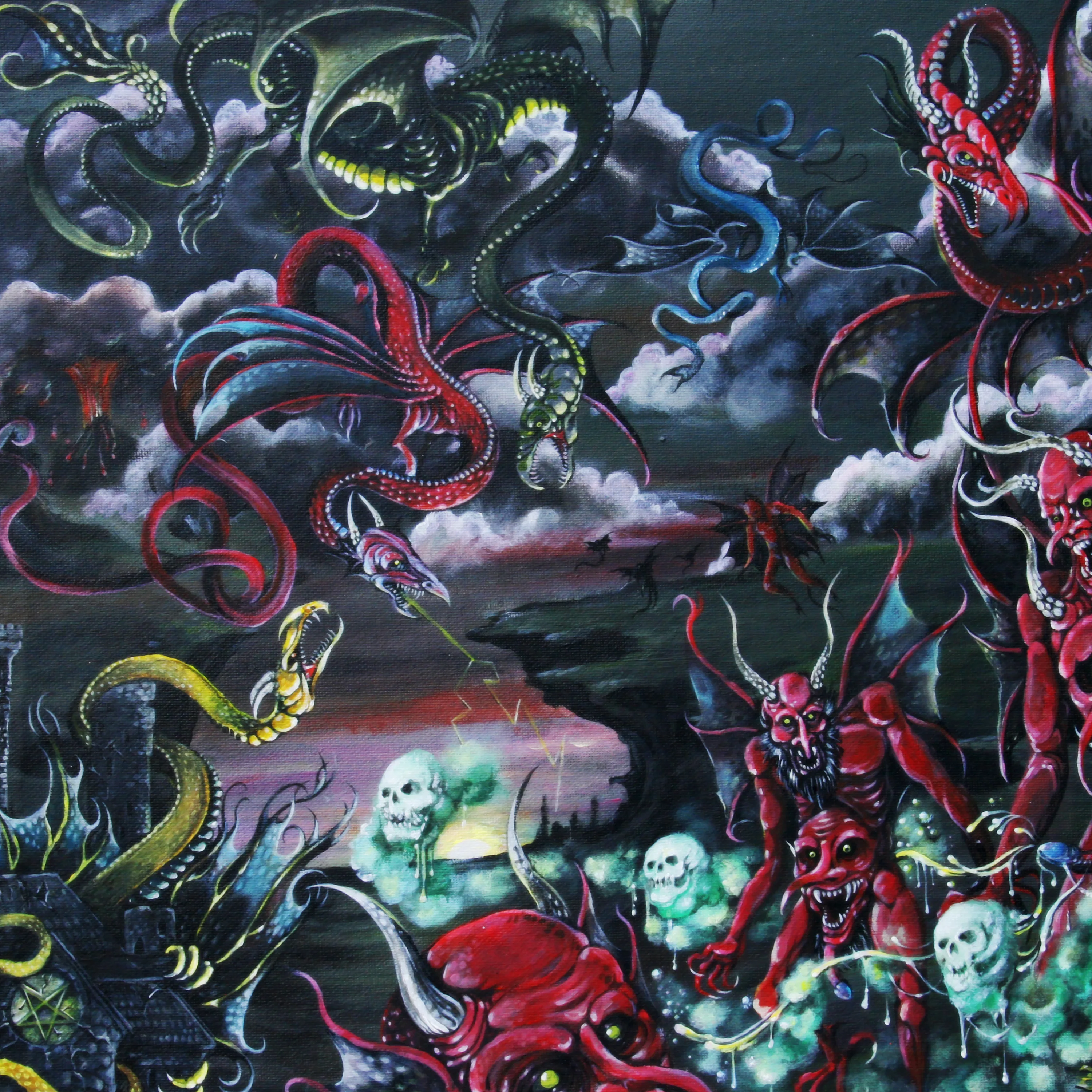 Official album cover art for the release Through Sheer Will and Black Magic… by Daeva
