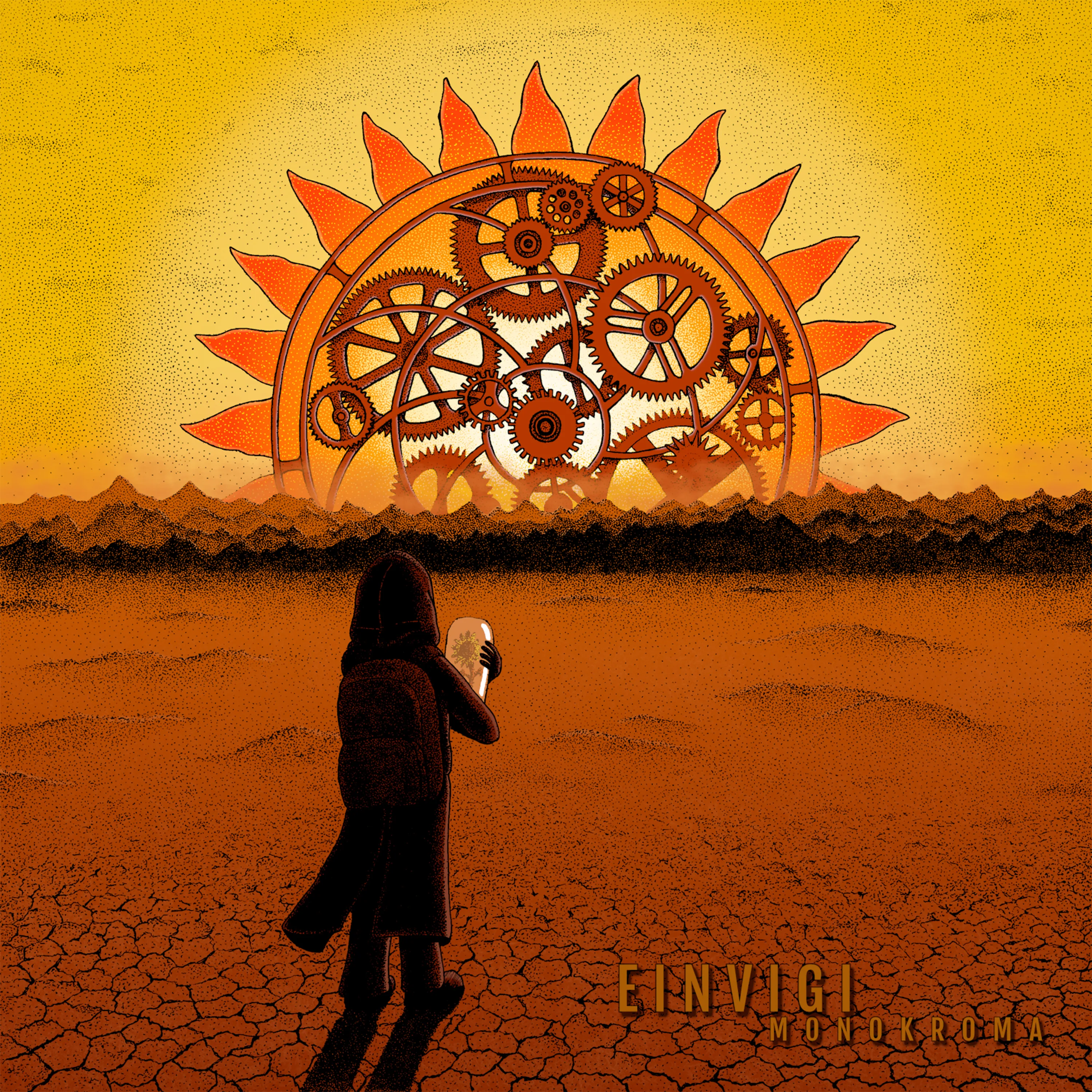 Official album cover art for the release Monokroma by Einvigi