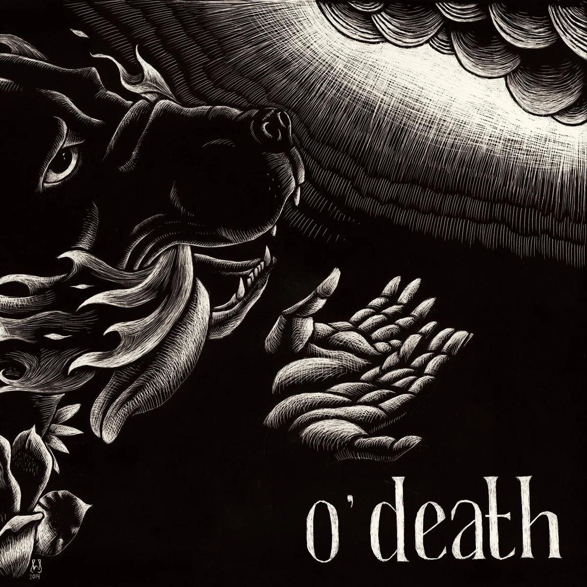 Official album cover art for the release Out of Hands We Go by O’Death