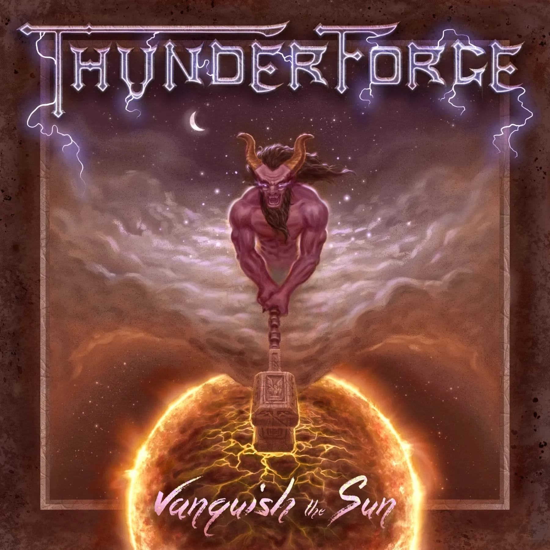 Official album cover art for the release Vanquish the Sun by Thunderforge