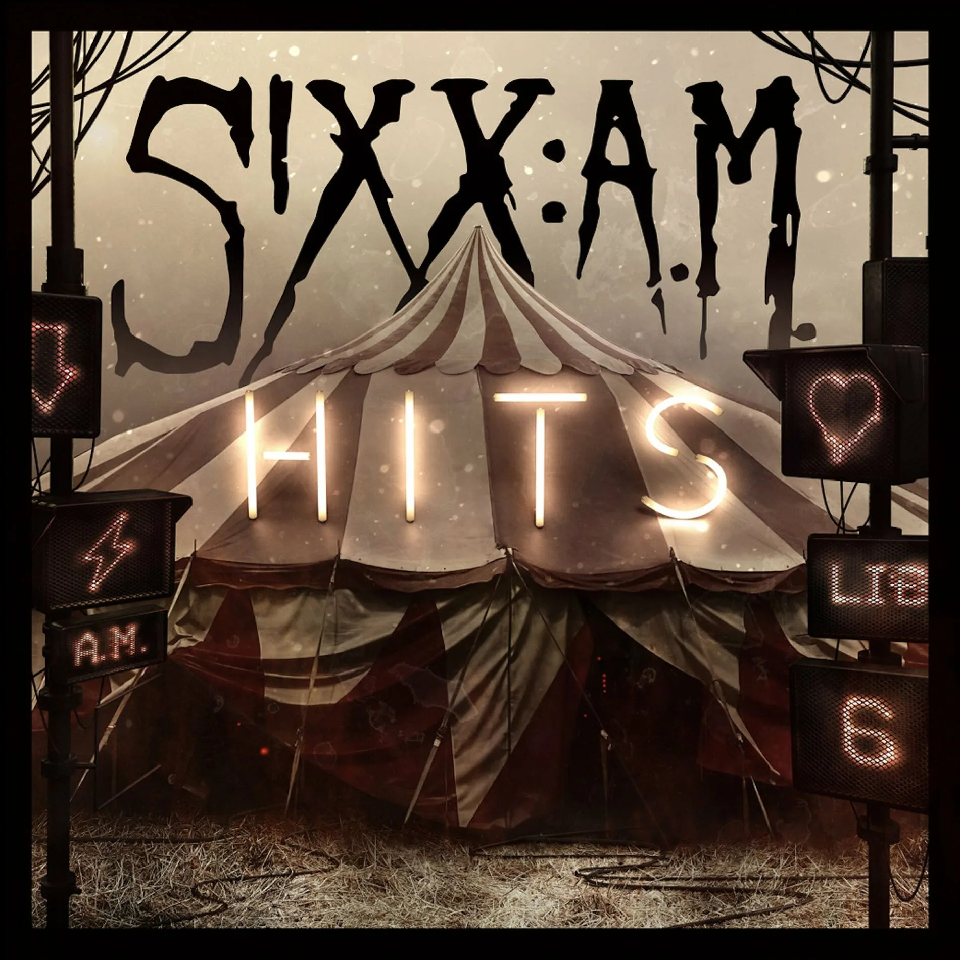 Official album cover art for the release Hits by Sixx:A.M.