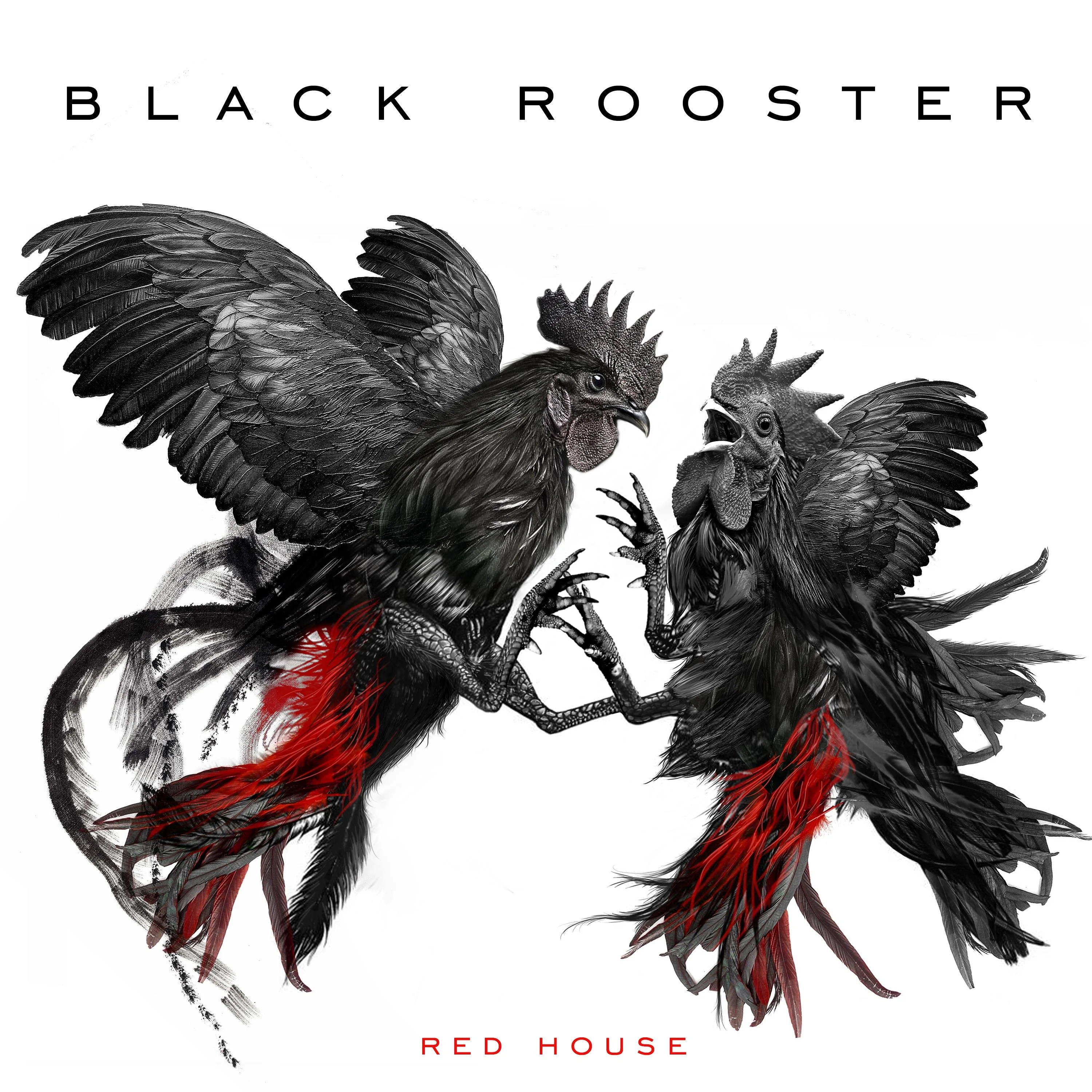 Official album cover art for the release Red House by black rooster