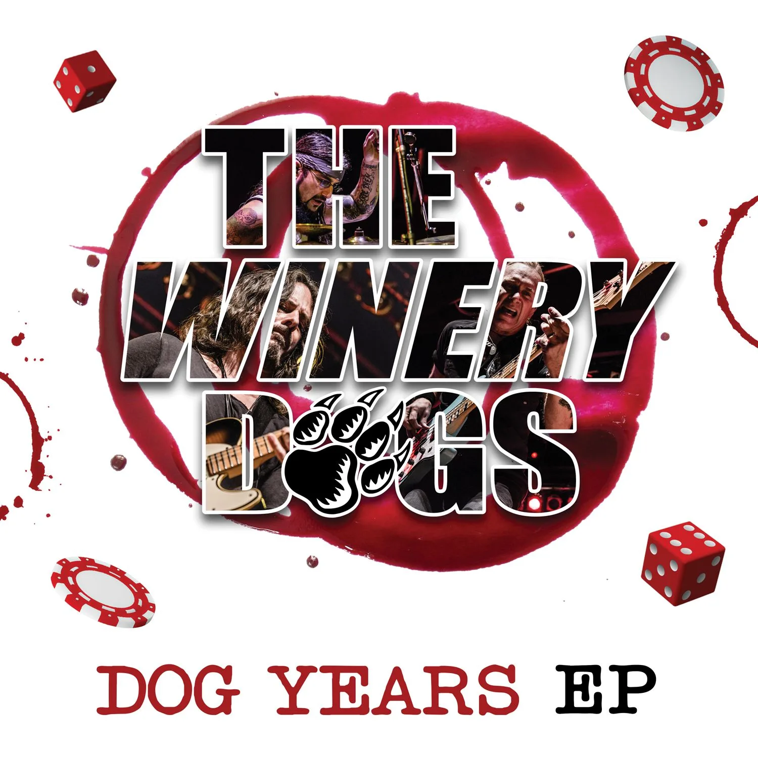 Official album cover art for the release Dog Years EP by The Winery Dogs