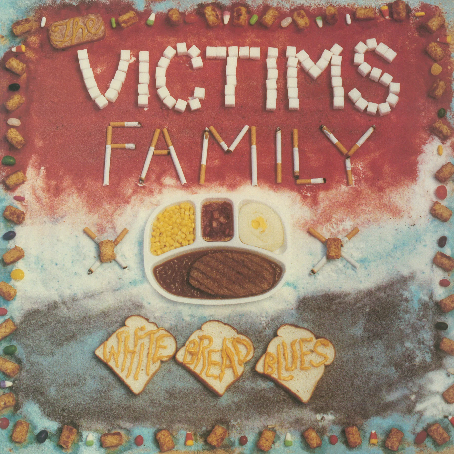 Official album cover art for the release White Bread Blues by Victims Family
