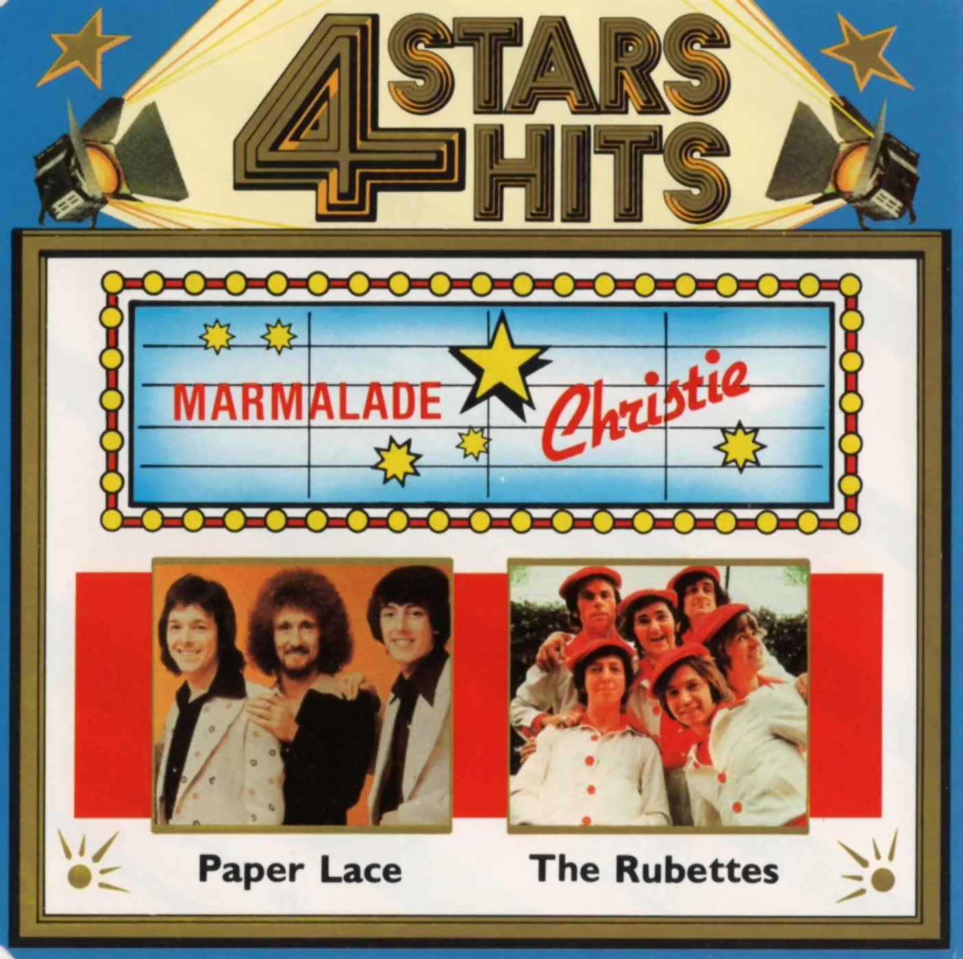 Official album cover art for the release 4 Stars - 4 Hits by Paper Lace