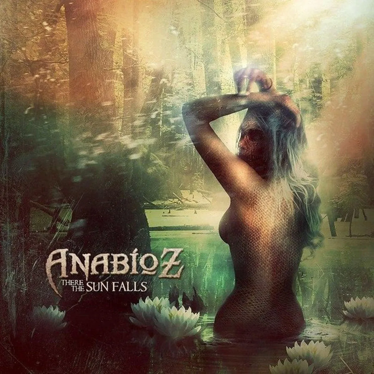 Official album cover art for the release There the Sun Falls by Anabioz