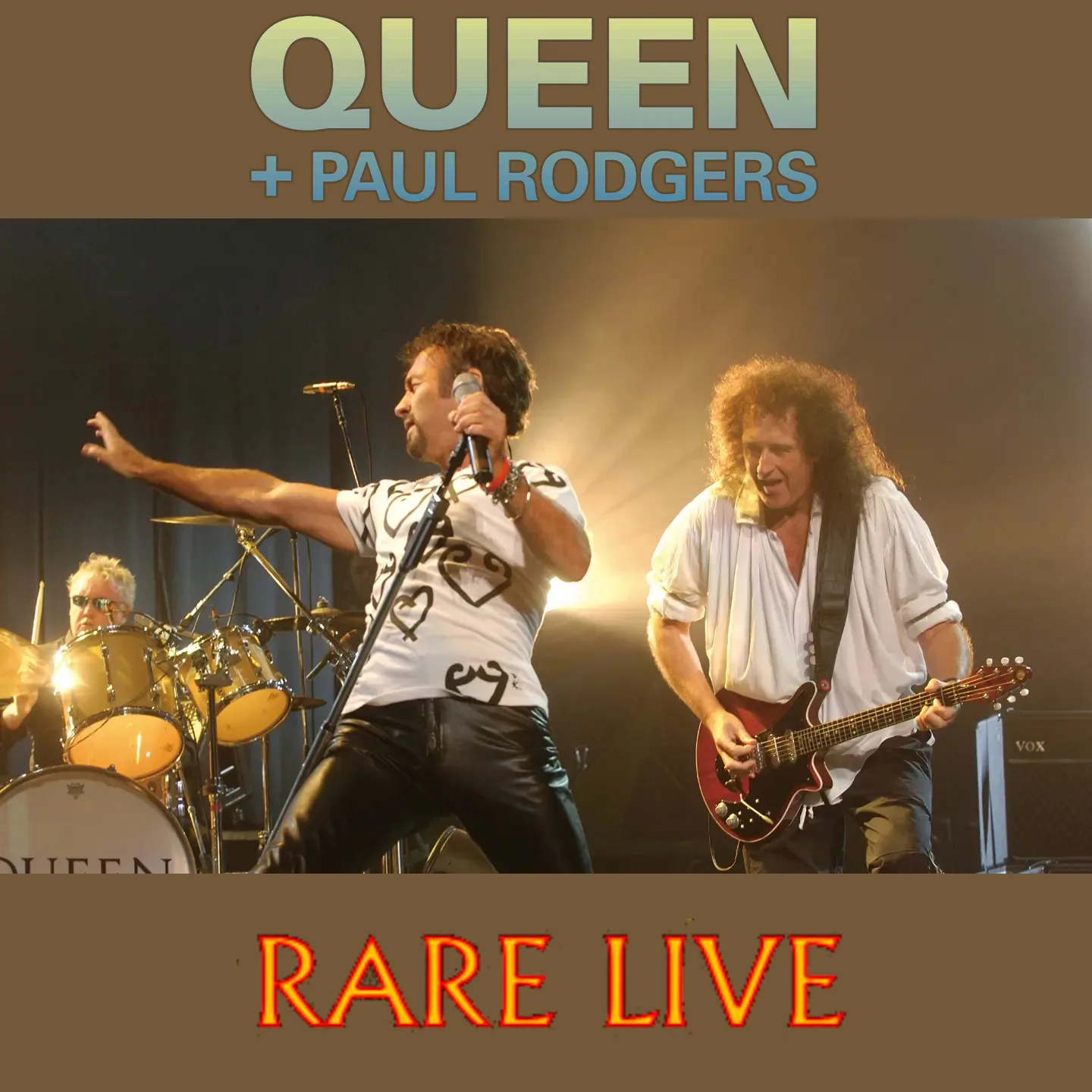 Official album cover art for the release Rare Live by Queen + Paul Rodgers