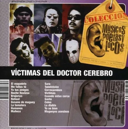 Official album cover art for the release Músicos, poetas y locos by Víctimas del Doctor Cerebro