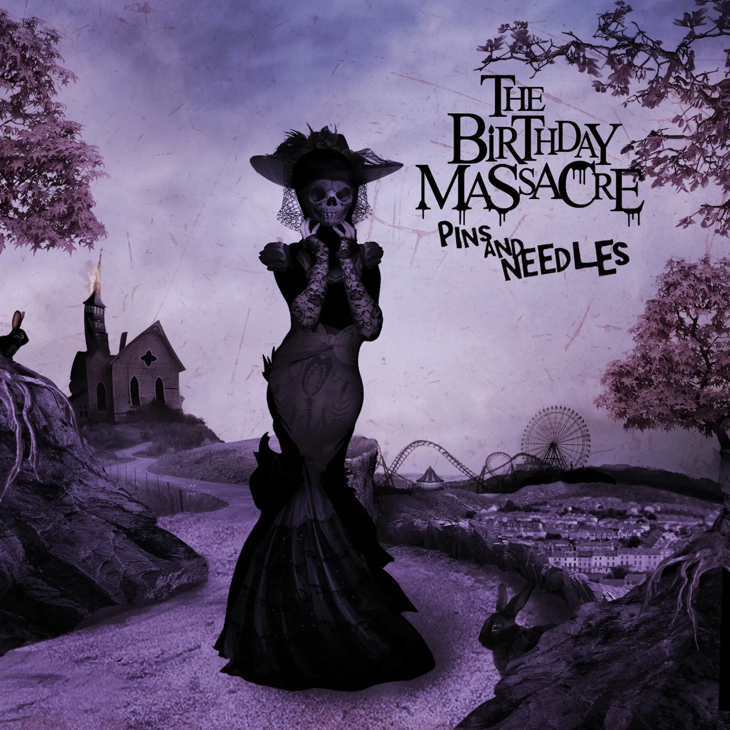 Official album cover art for the release Pins and Needles by The Birthday Massacre