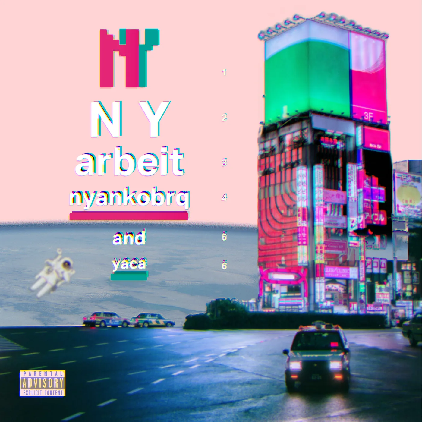 Official album cover art for the release arbeit by nyankobrq & yaca