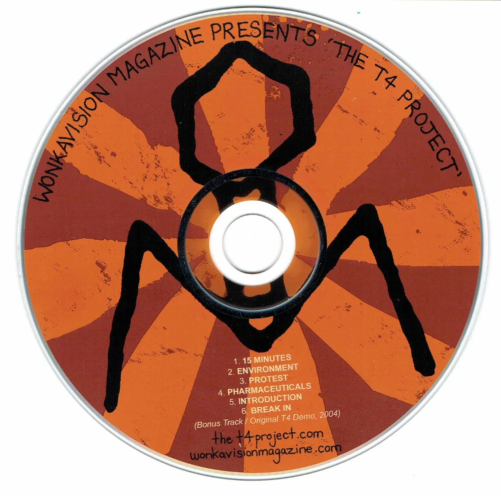 Official album cover art for the release Wonkavision Magazine Presents The T4 Project by The T4 Project