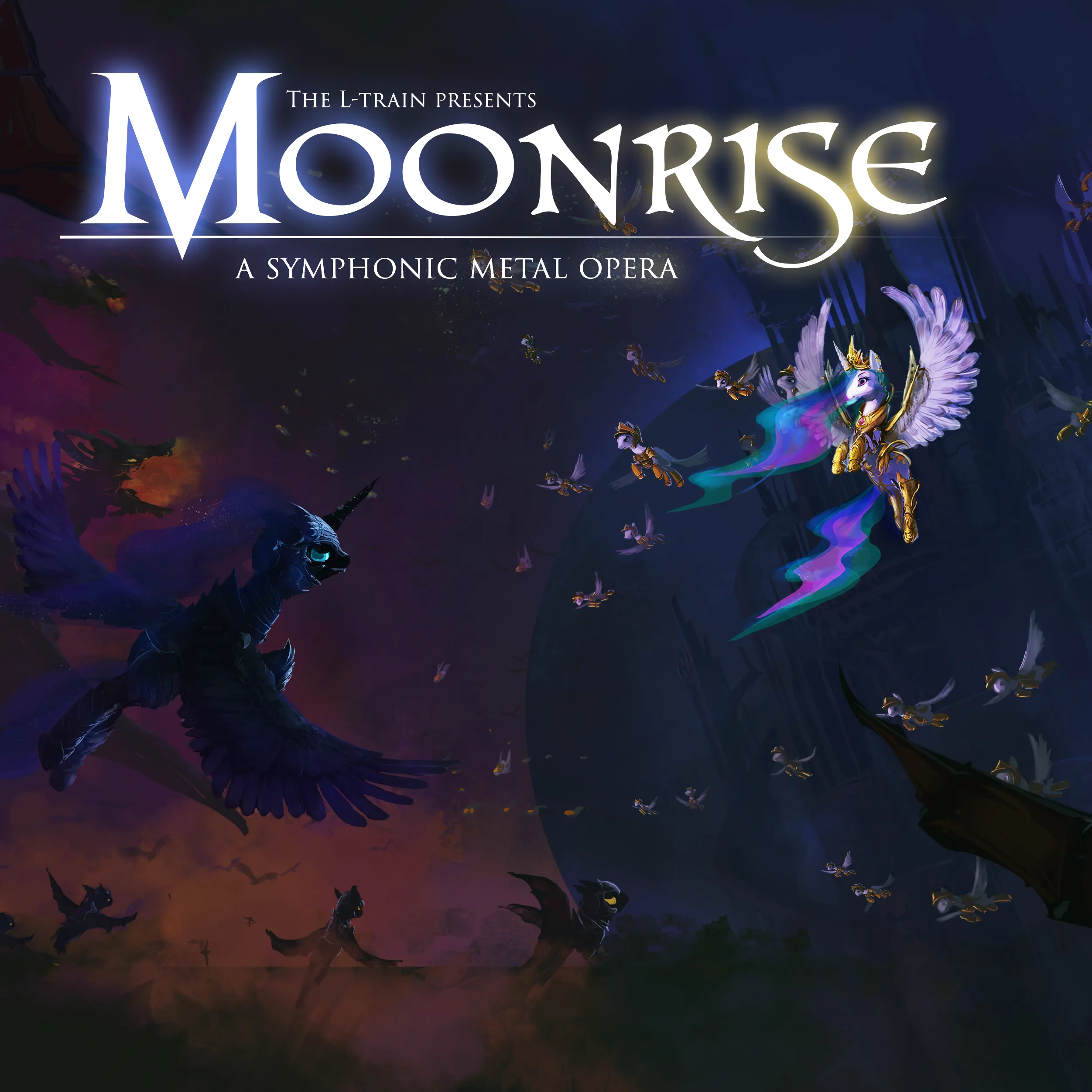 Official album cover art for the release Moonrise by The Royal Canterlot Symphonic Metal Orchestra
