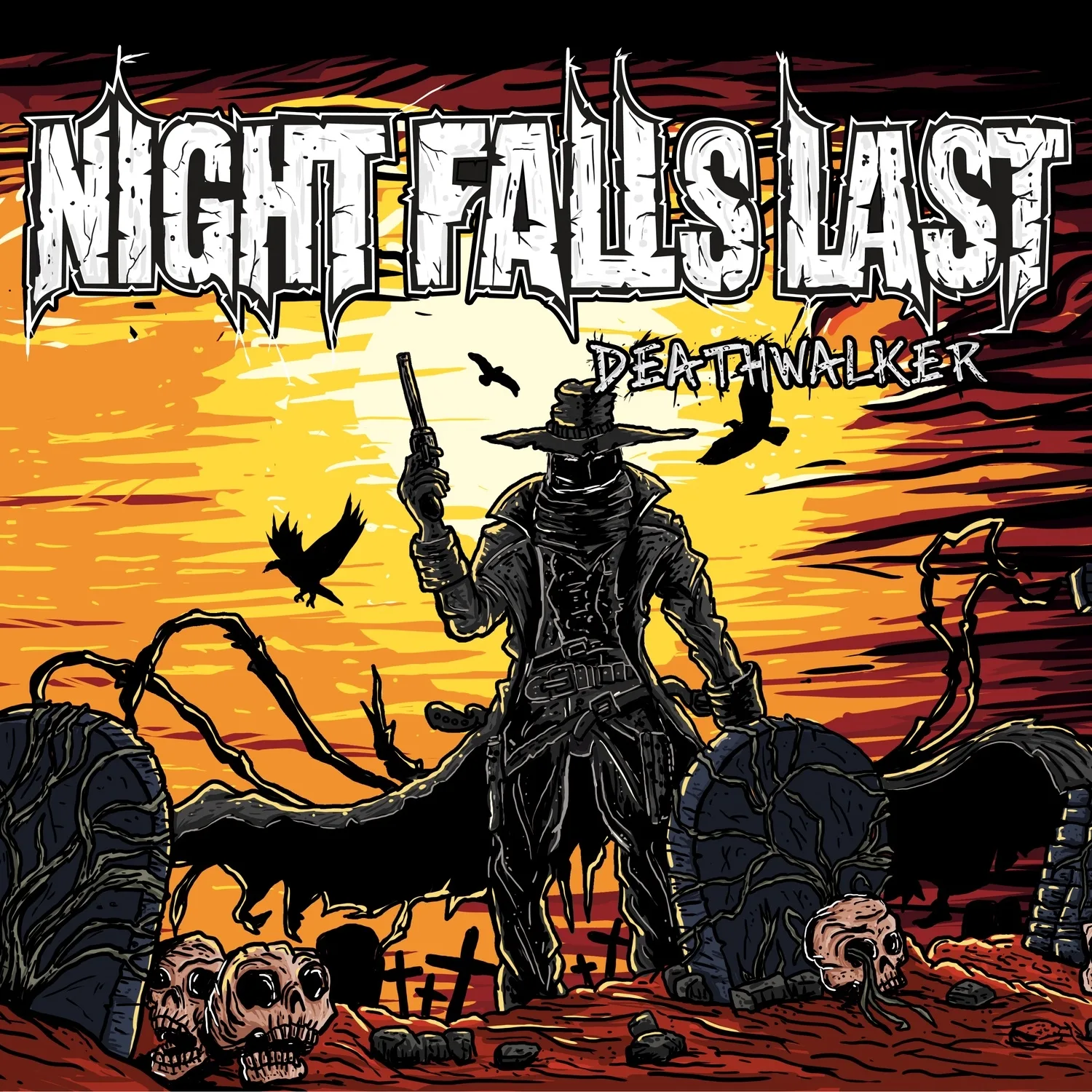 Official album cover art for the release Deathwalker by Night Falls Last