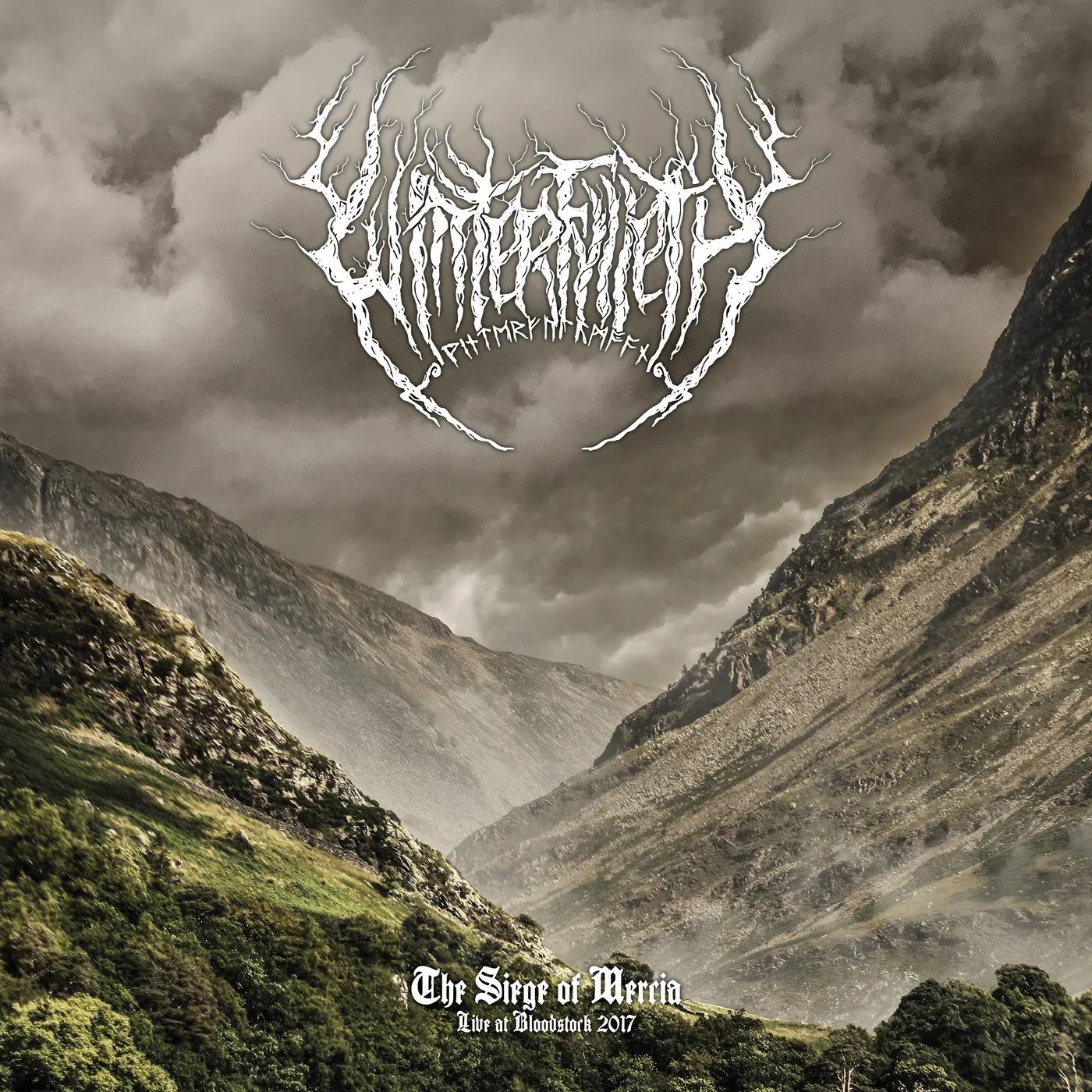 Official album cover art for the release The Siege of Mercia: Live at Bloodstock 2017 by Winterfylleth