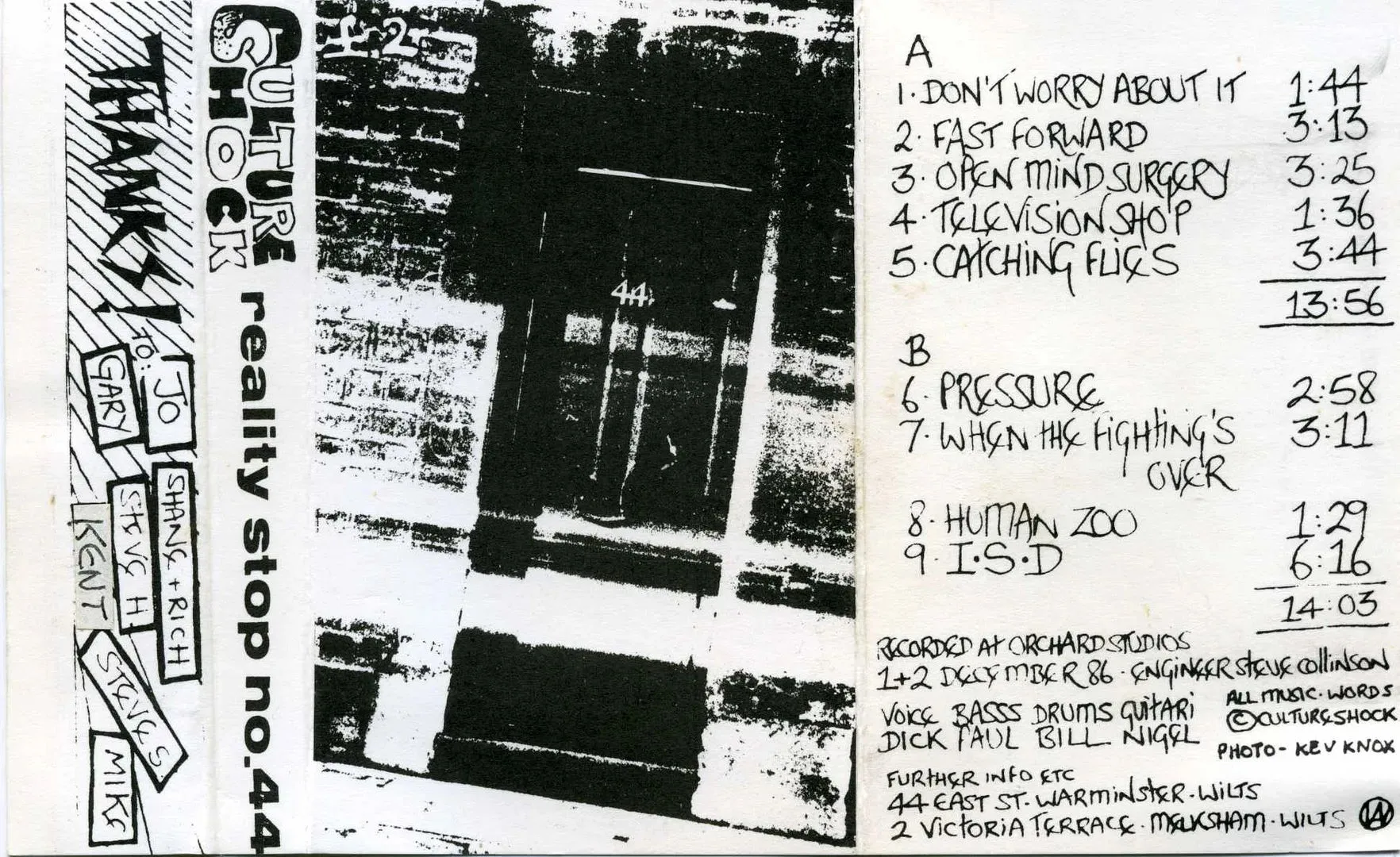 Official album cover art for the release Reality Stop No. 44 by Culture Shock