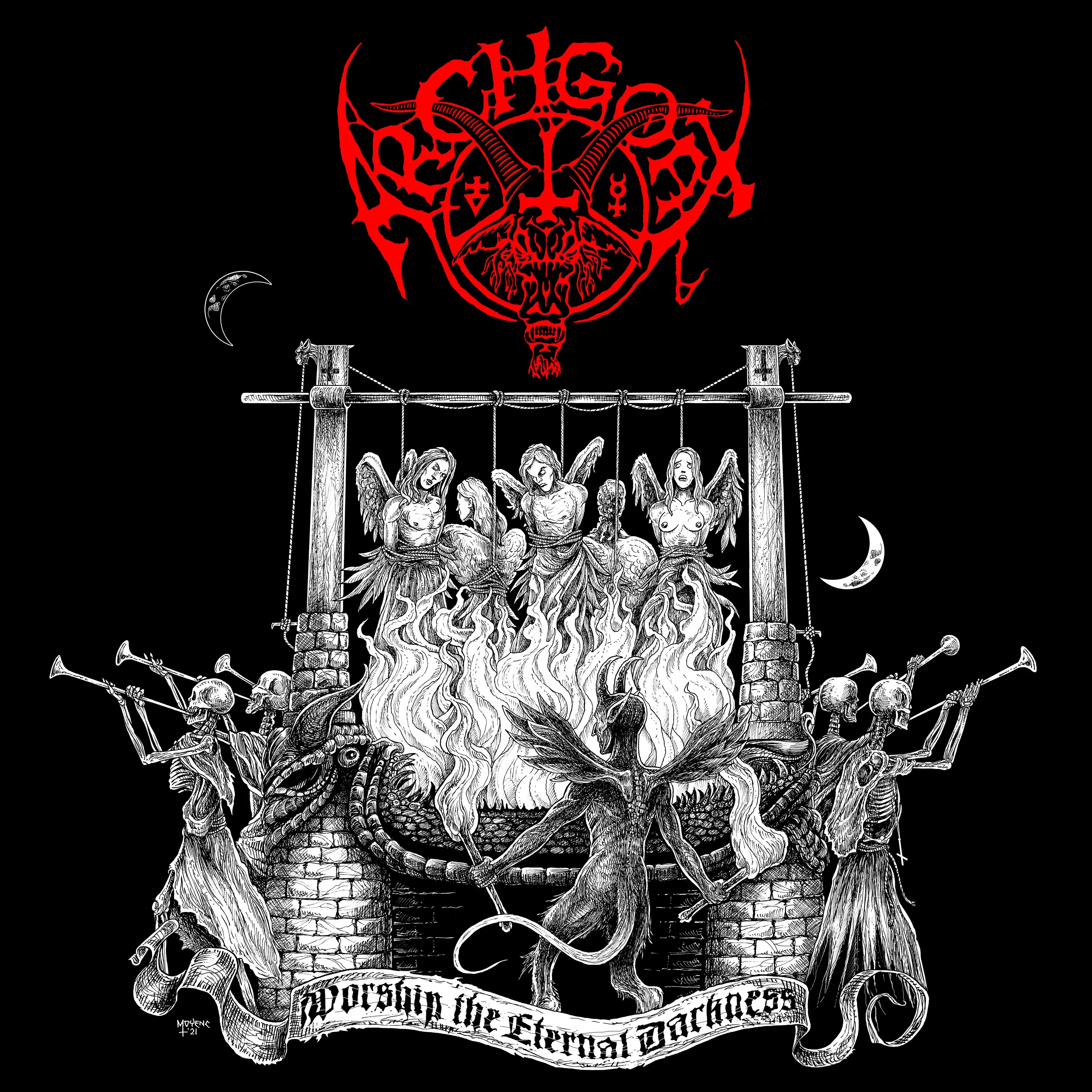 Official album cover art for the release Worship the Eternal Darkness by Archgoat