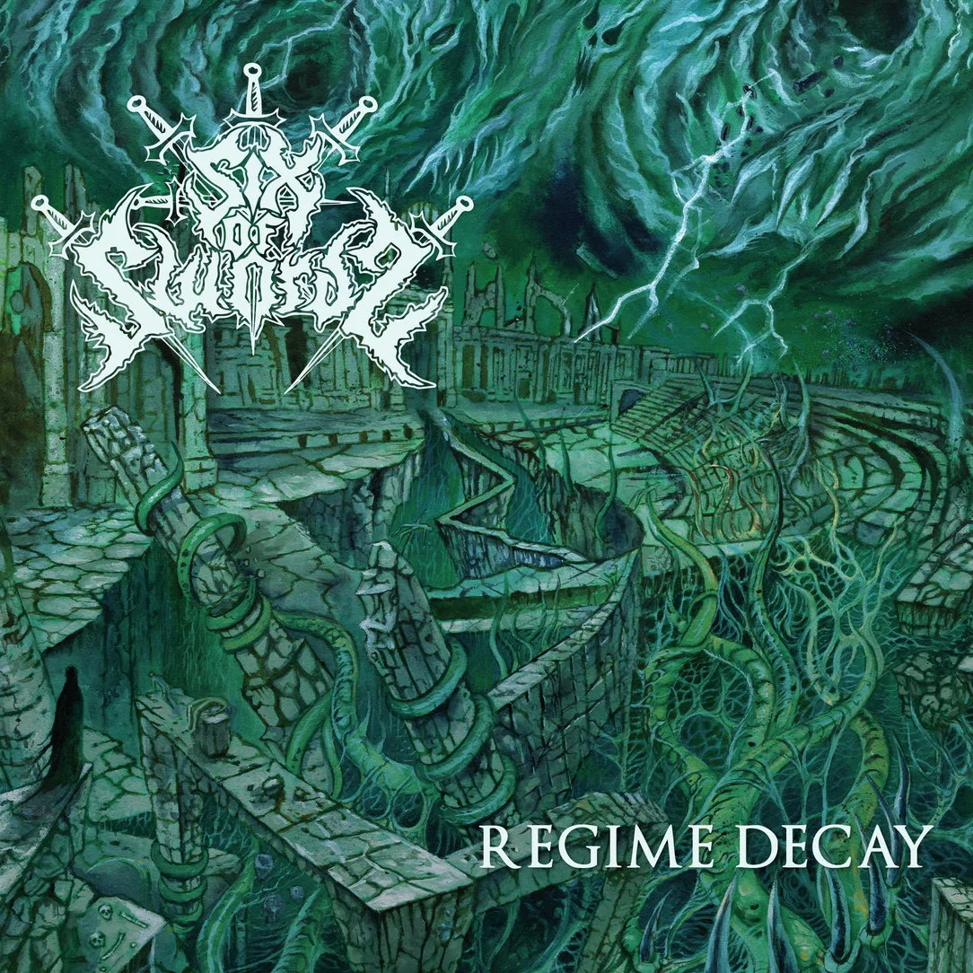 Official album cover art for the release Regime Decay by Six of Swords