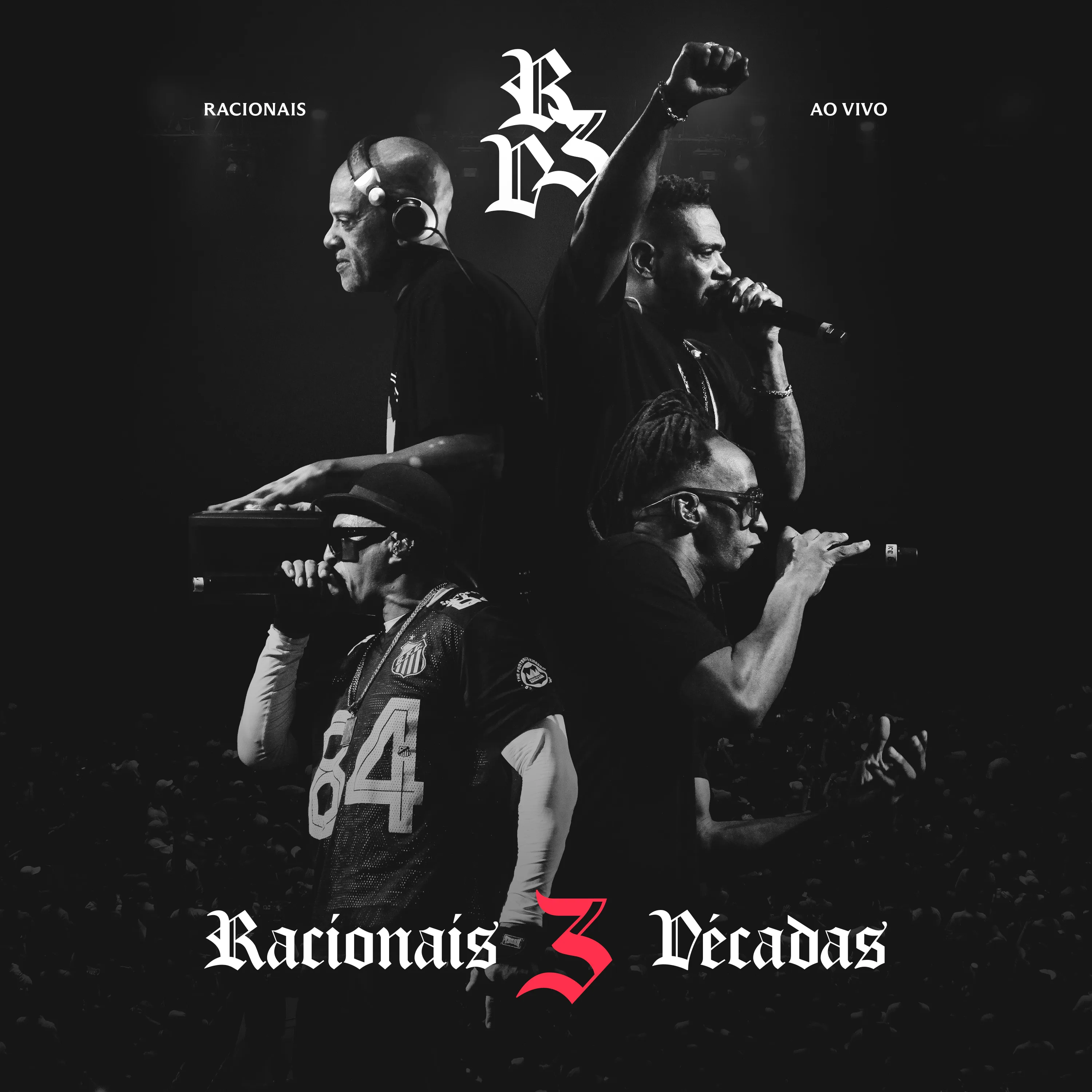 Official album cover art for the release Racionais 3 décadas by Racionais MC’s