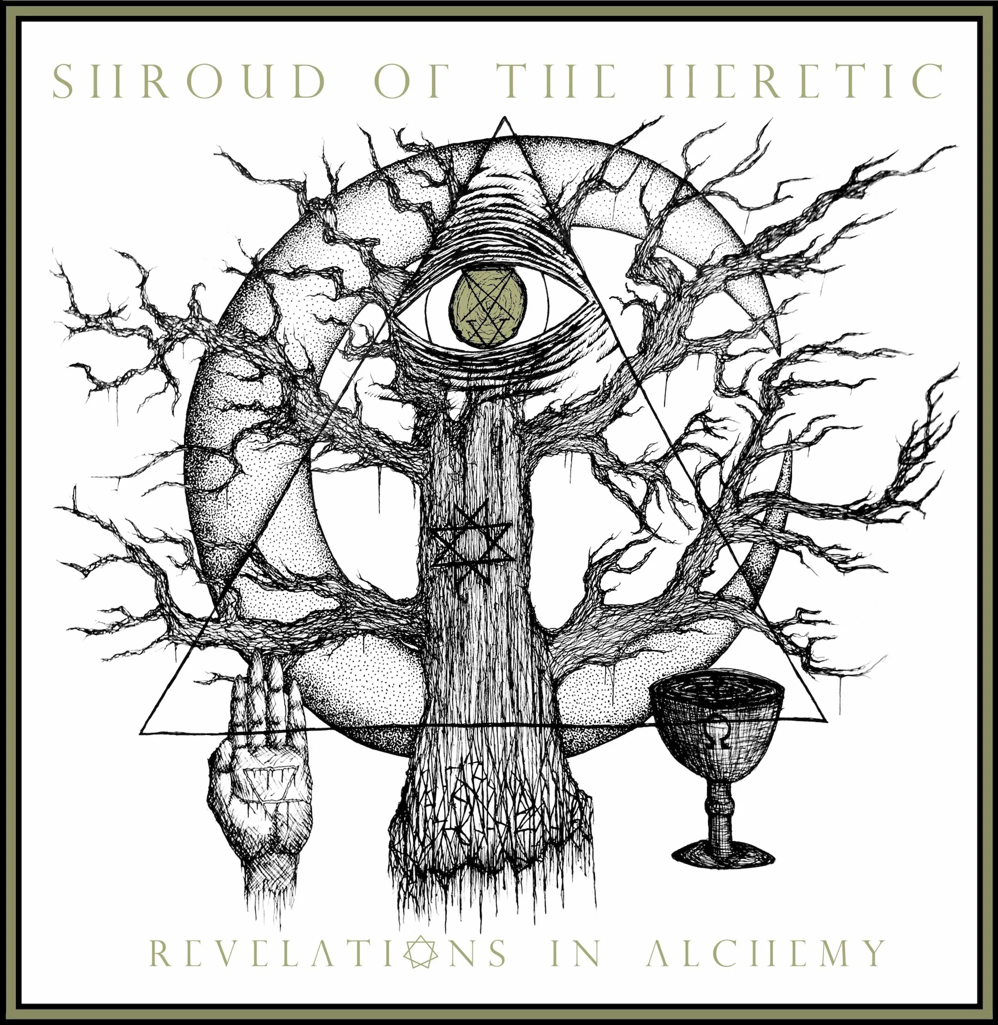 Official album cover art for the release Revelations in Alchemy by Shroud of the Heretic