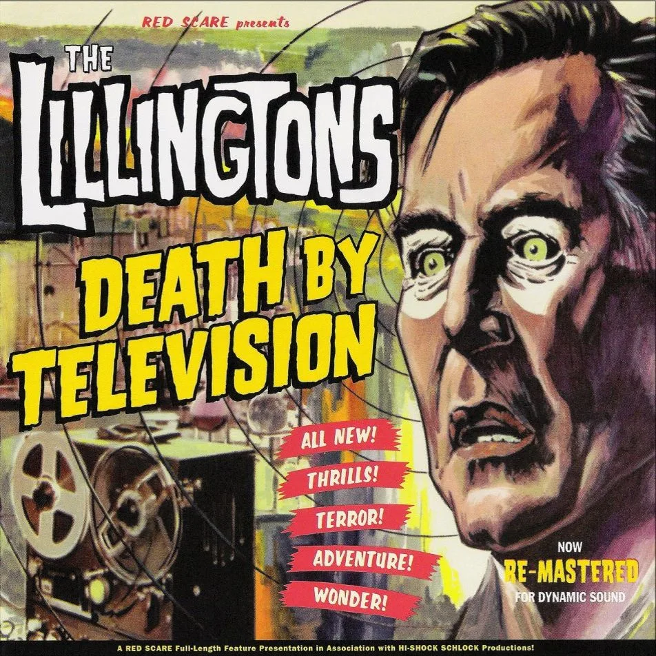 Official album cover art for the release Death by Television by The Lillingtons