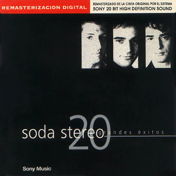 Official album cover art for the release 20 grandes éxitos by Soda Stereo