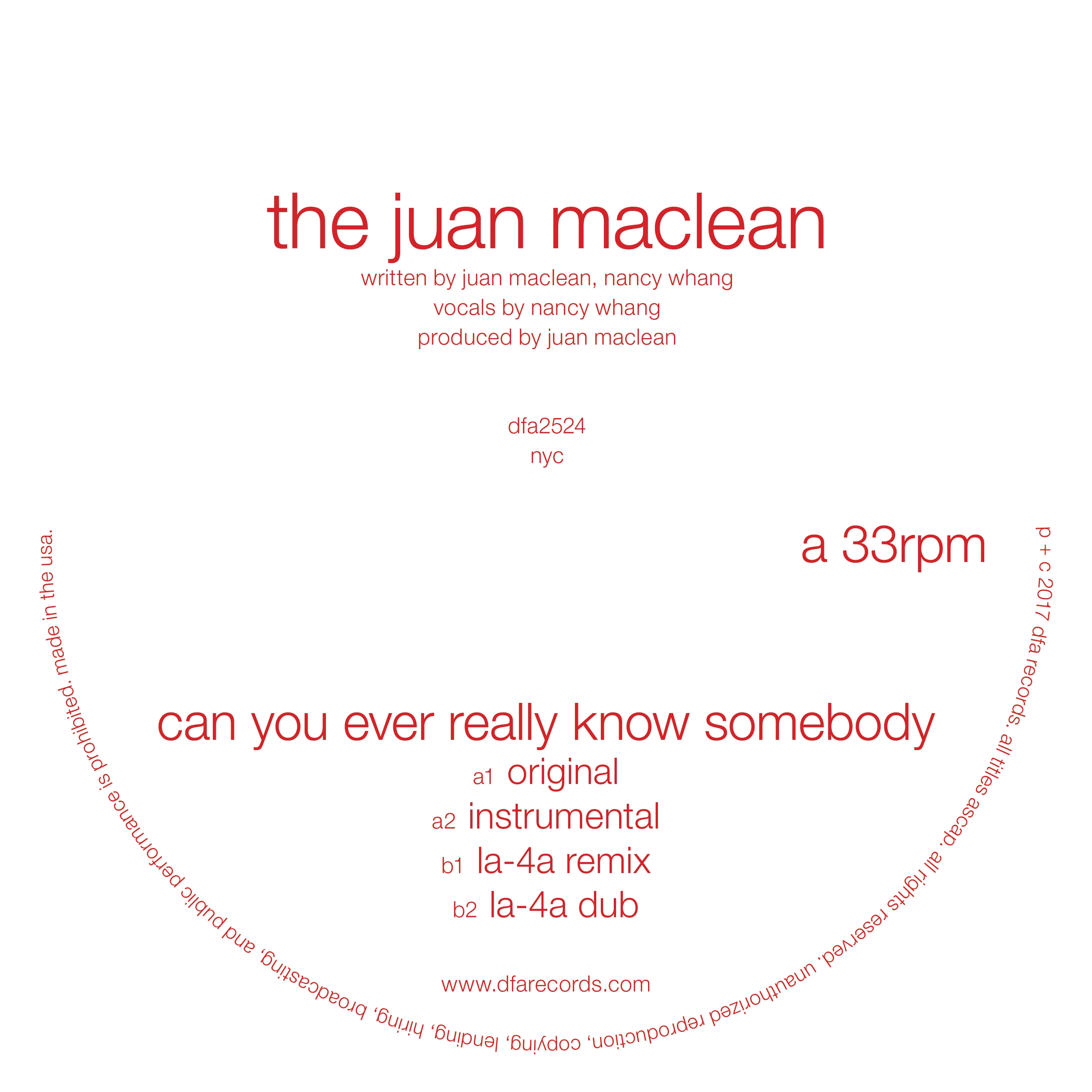 Official album cover artwork for Can You Ever Really Know Somebody by The Juan MacLean