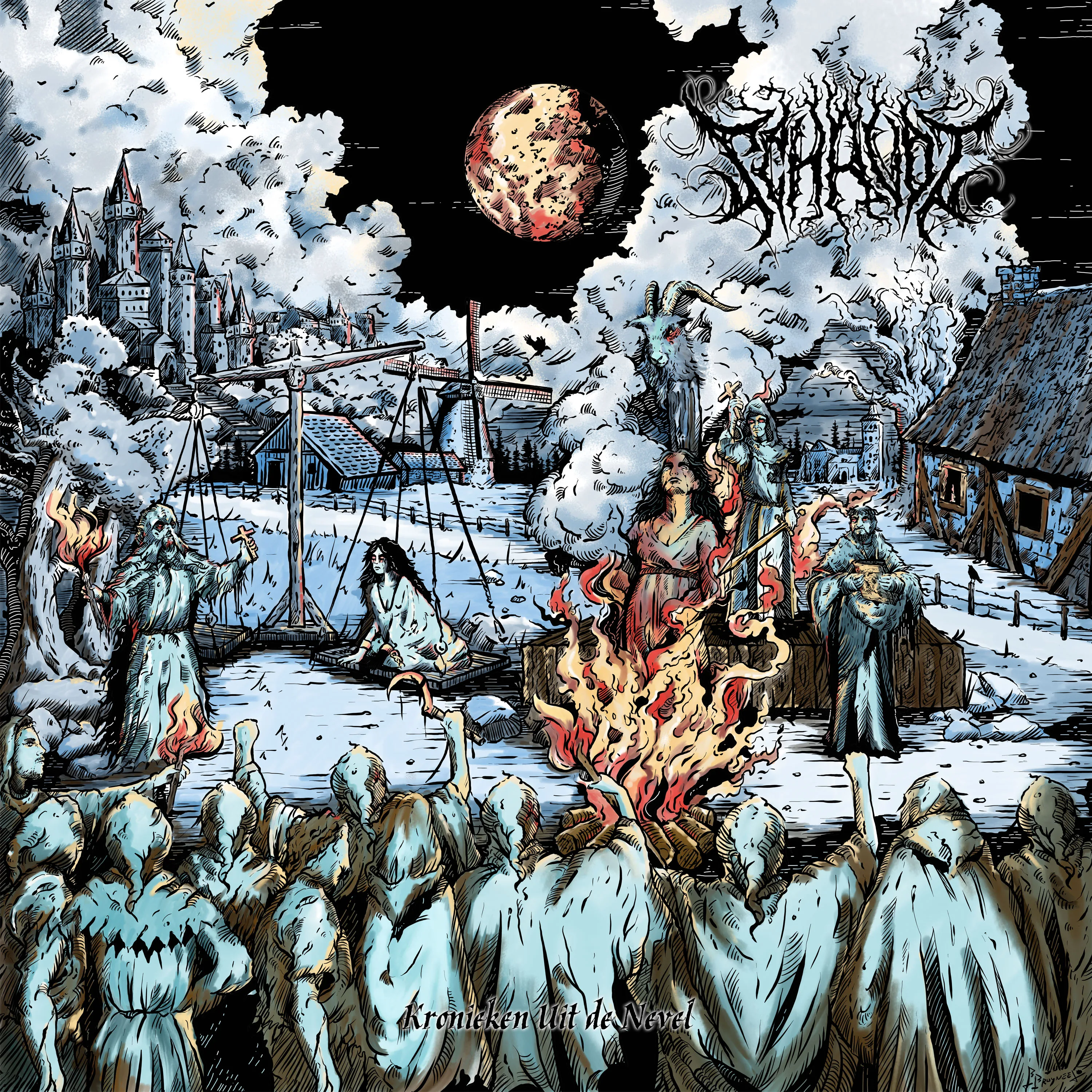 Official album cover art for the release Kronieken uit de nevel by Schavot