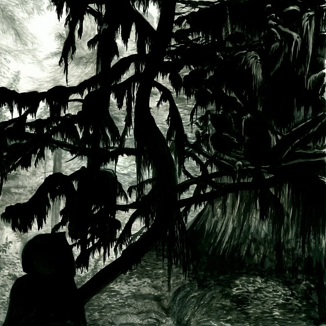 Black Wooden Ceiling Opening