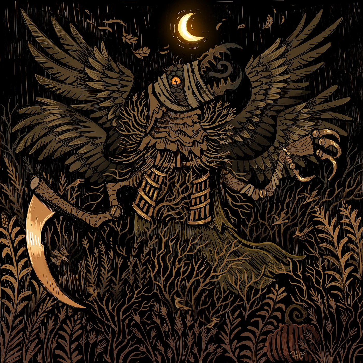 Official album cover art for the release The Crooked Moon: Sword and Seal by The Blasting Company