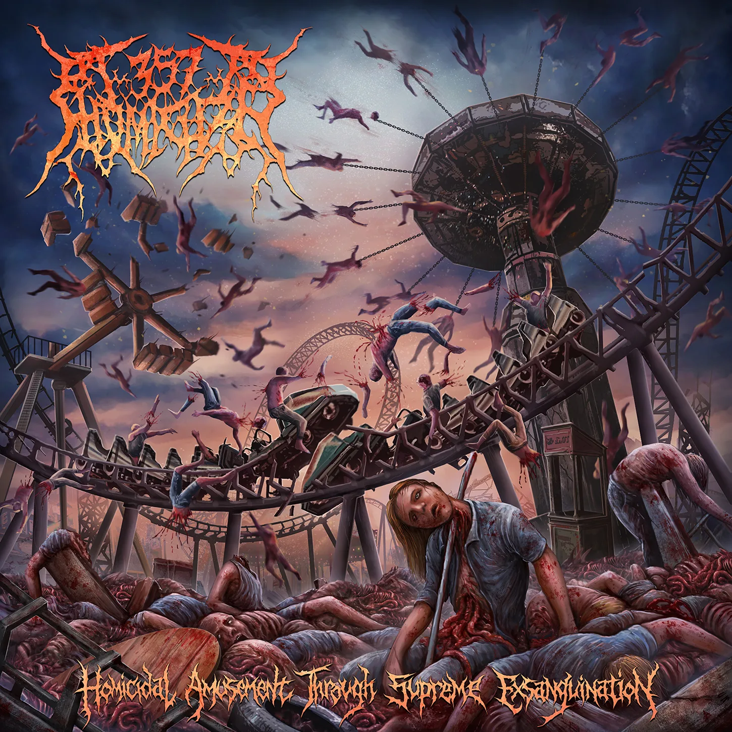 Official album cover art for the release Homicidal Amusement Through Supreme Exsanguination by .357 Homicide