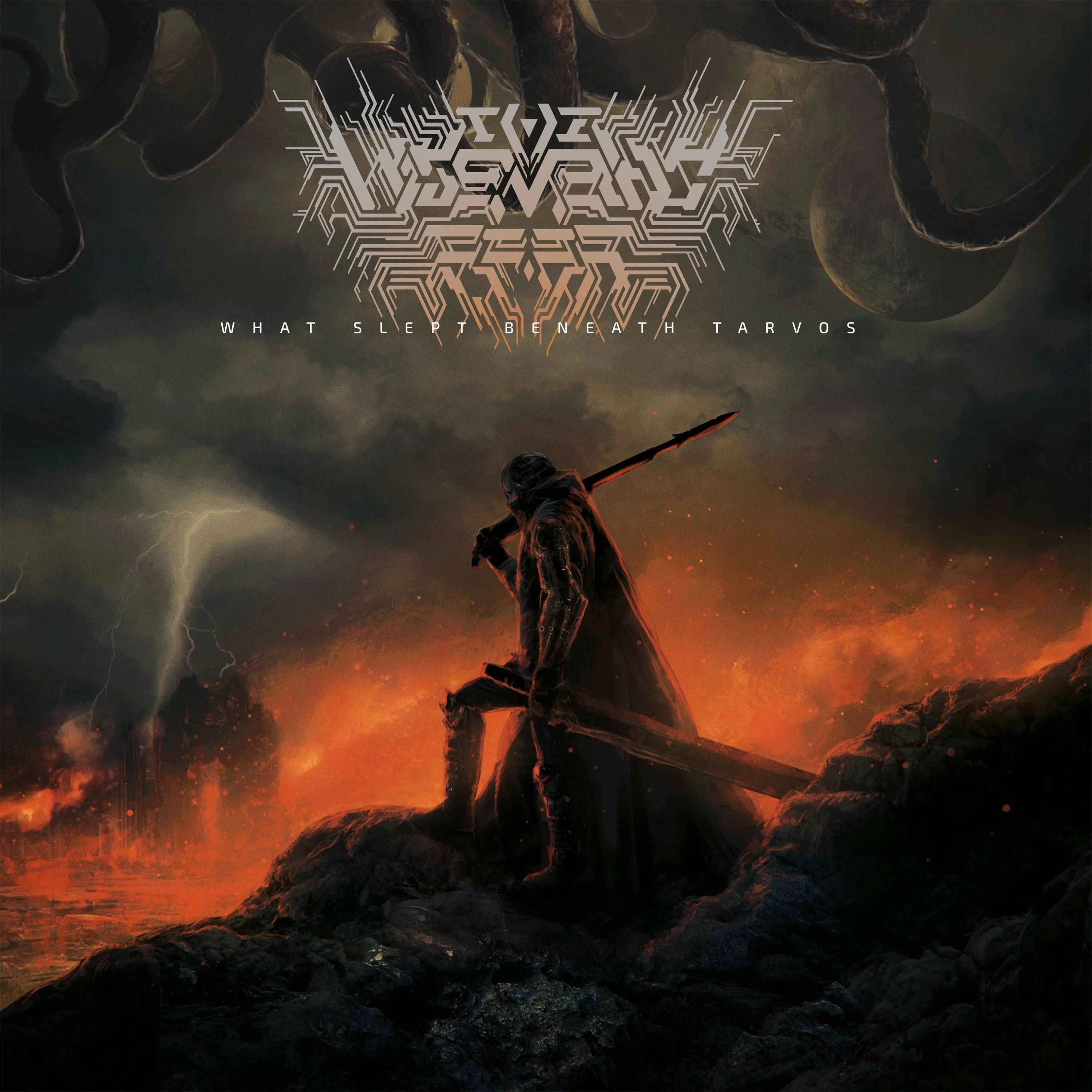 Official album cover art for the release What Slept Beneath Tarvos by The Wise Man’s Fear