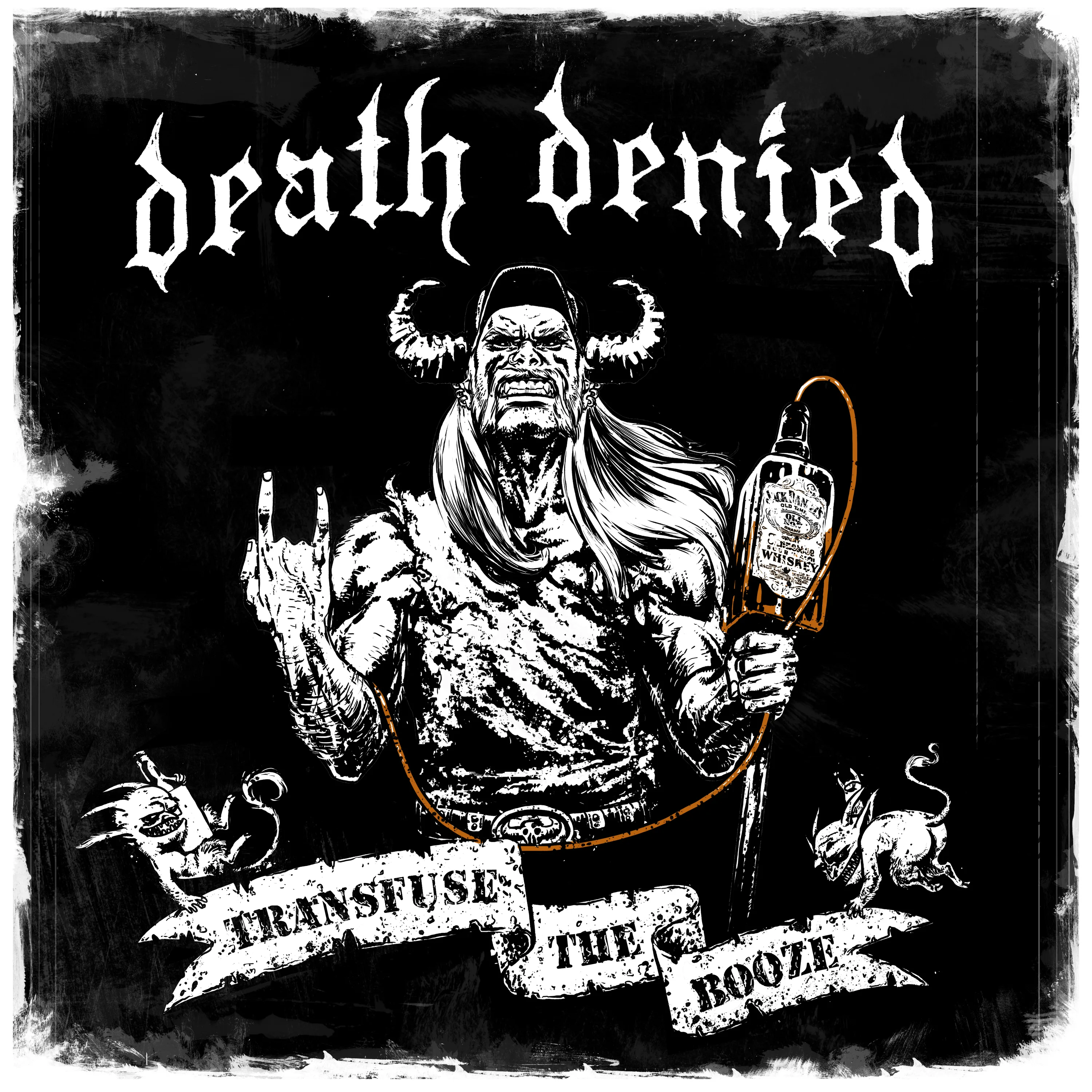 Official album cover art for the release Transfuse the Booze by Death Denied
