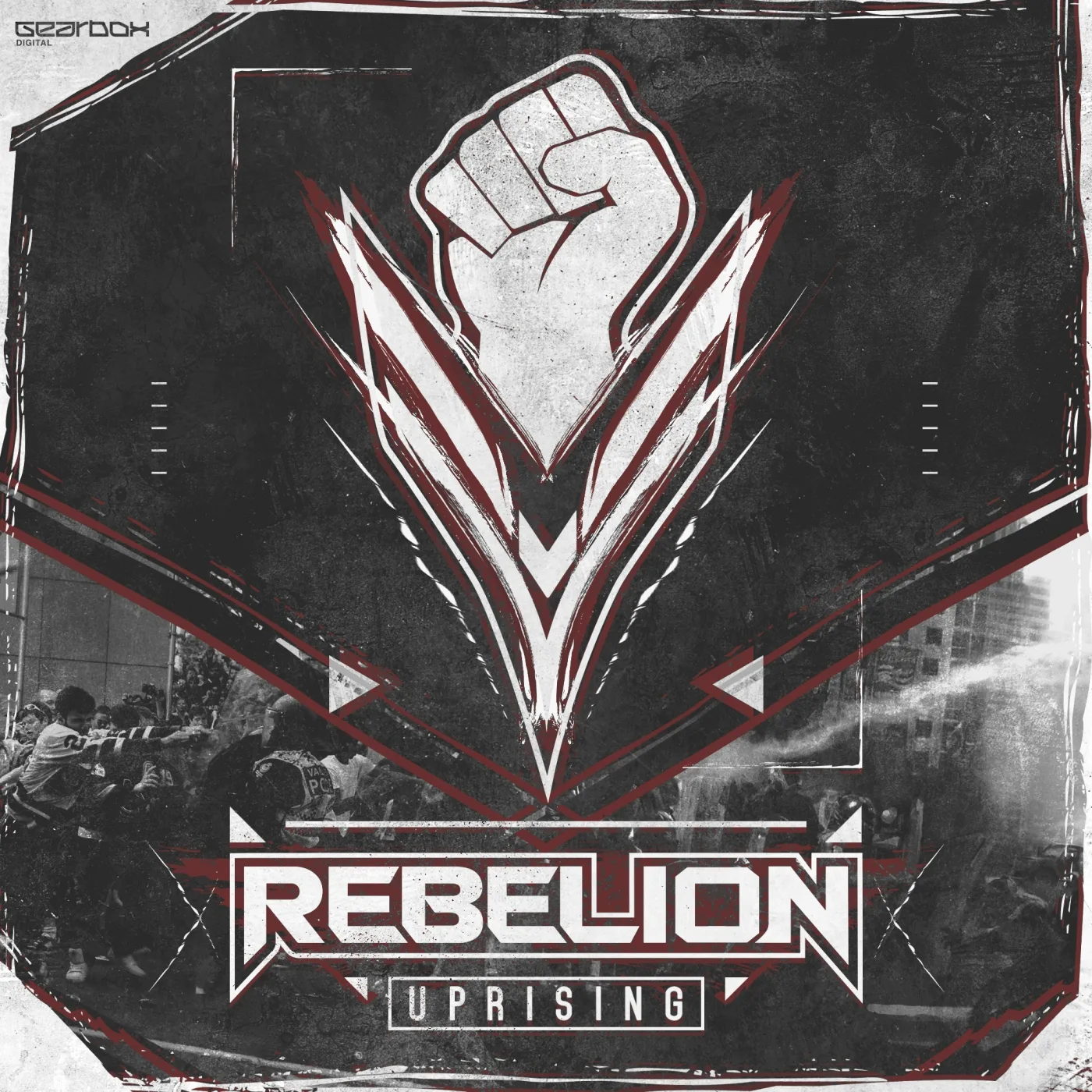 Official album cover art for the release Uprising: Stage 2 by Rebelion