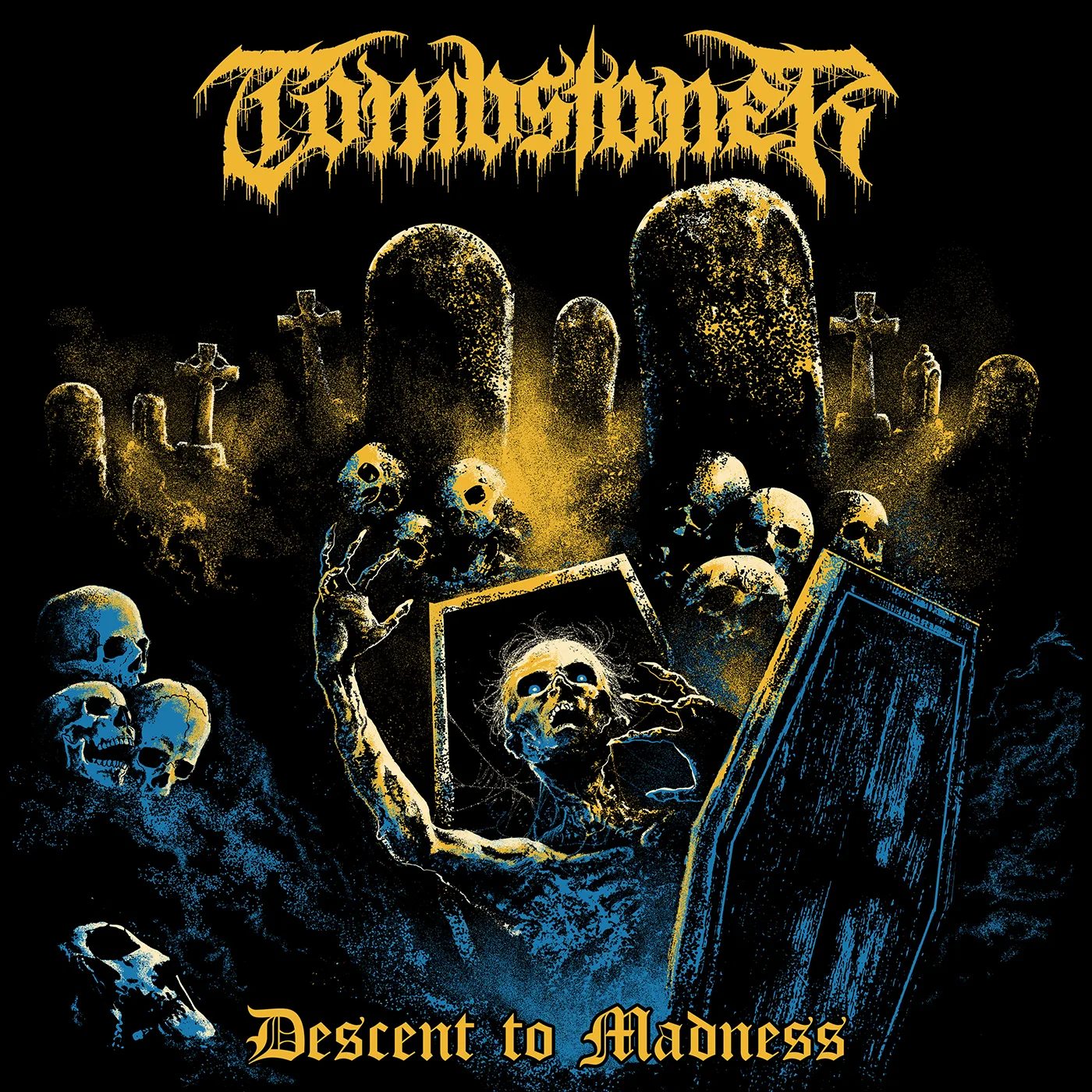 Official album cover art for the release Descent to Madness by Tombstoner