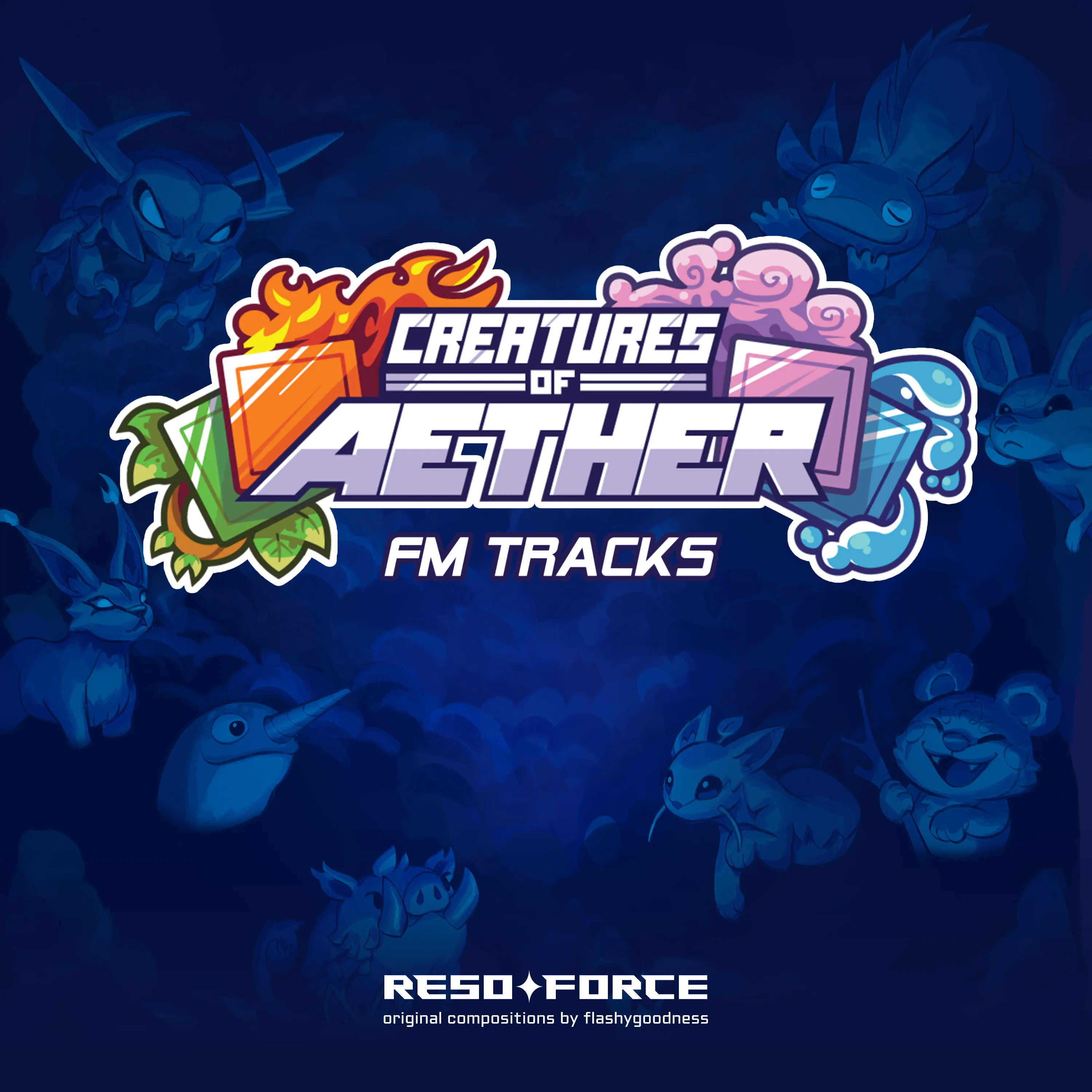 Official album cover art for the release Creatures of Aether: FM TRACKS by RESOFORCE