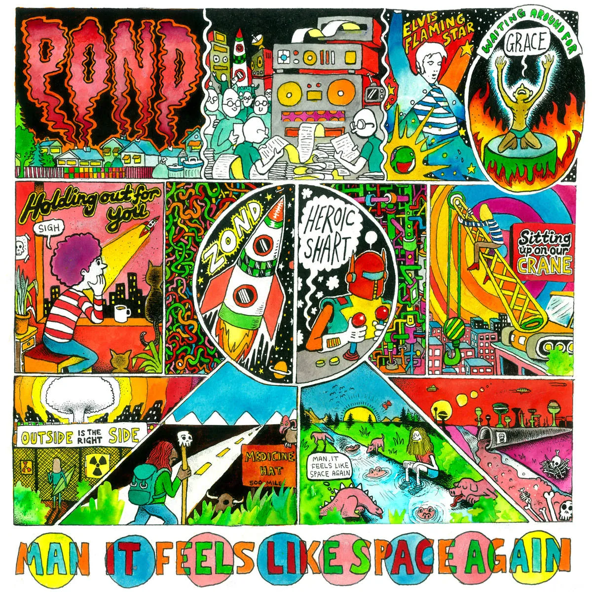 Official album cover art for the release Man It Feels Like Space Again by Pond