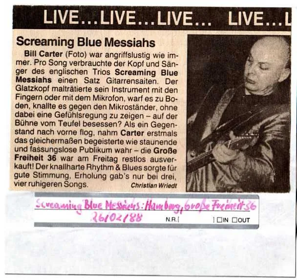 Official album cover art for the release 1988-02-26: Grose Freiheit 36, Hamburg, Germany by The Screaming Blue Messiahs