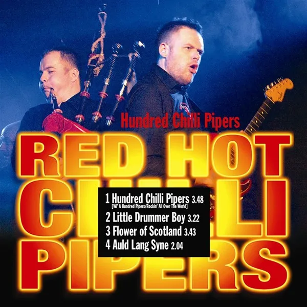 Official album cover art for the release 100 Chilli Pipers by Red Hot Chilli Pipers