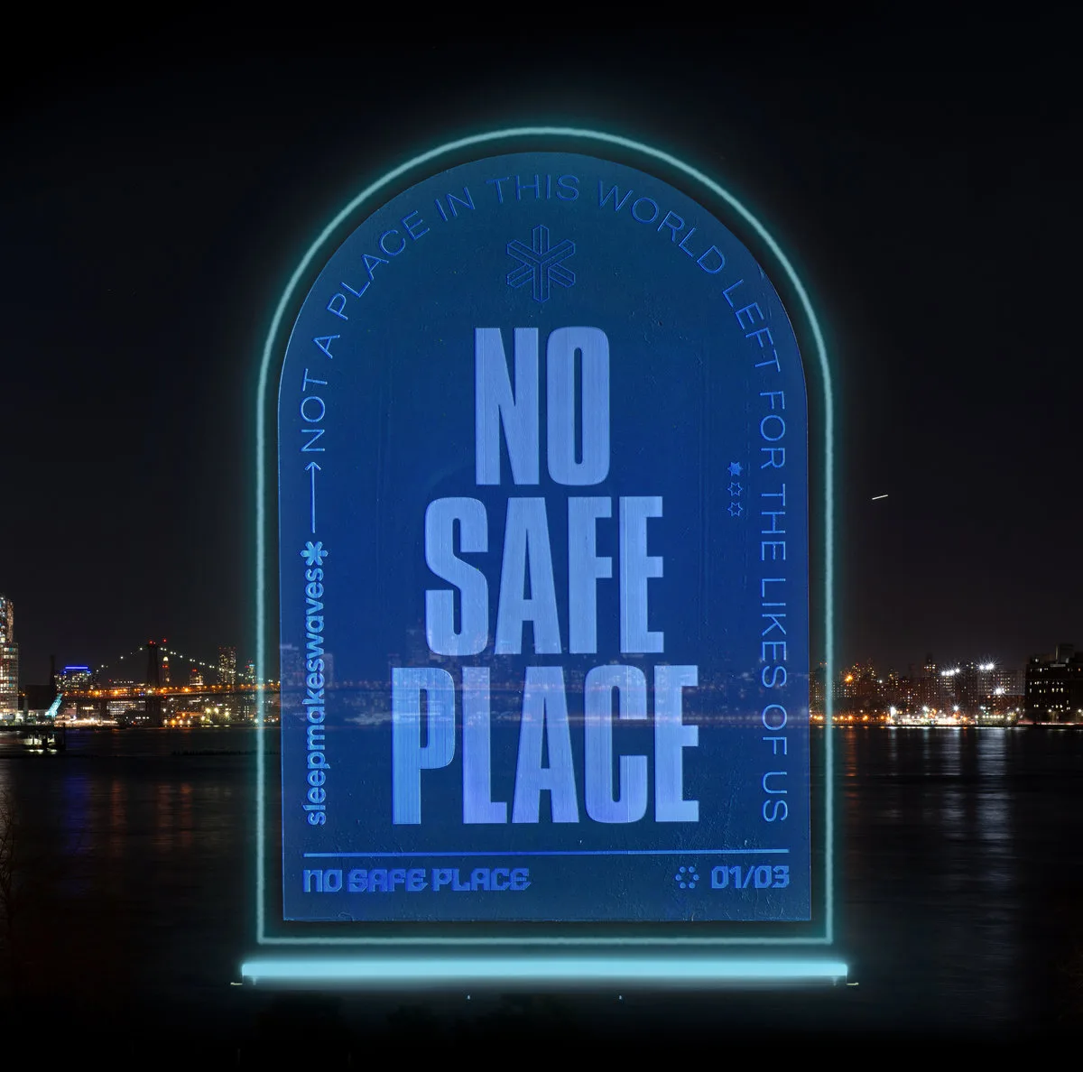 Official album cover art for the release No Safe Place by sleepmakeswaves