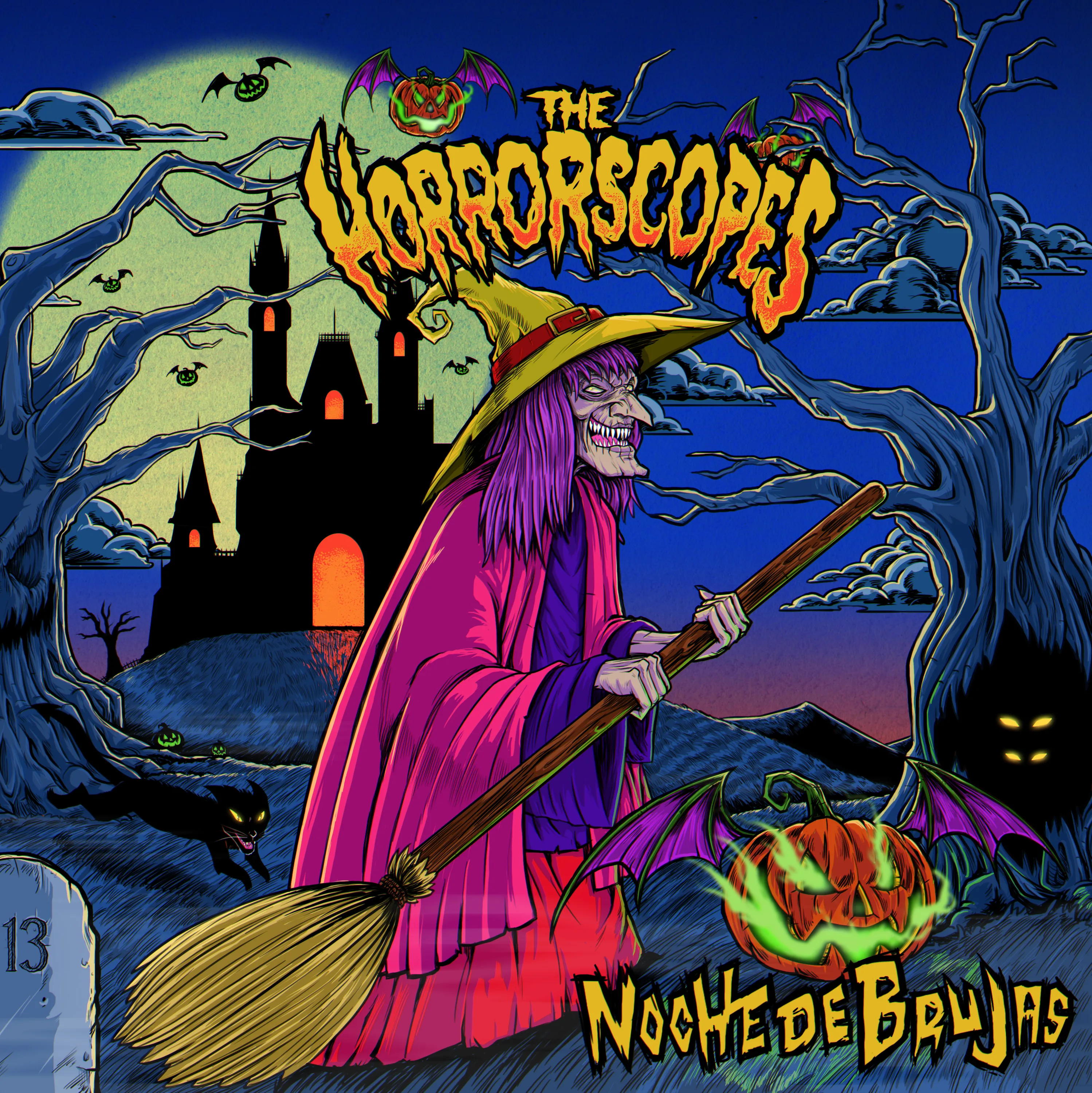 Official album cover art for the release Noche de brujas by The Horrorscopes